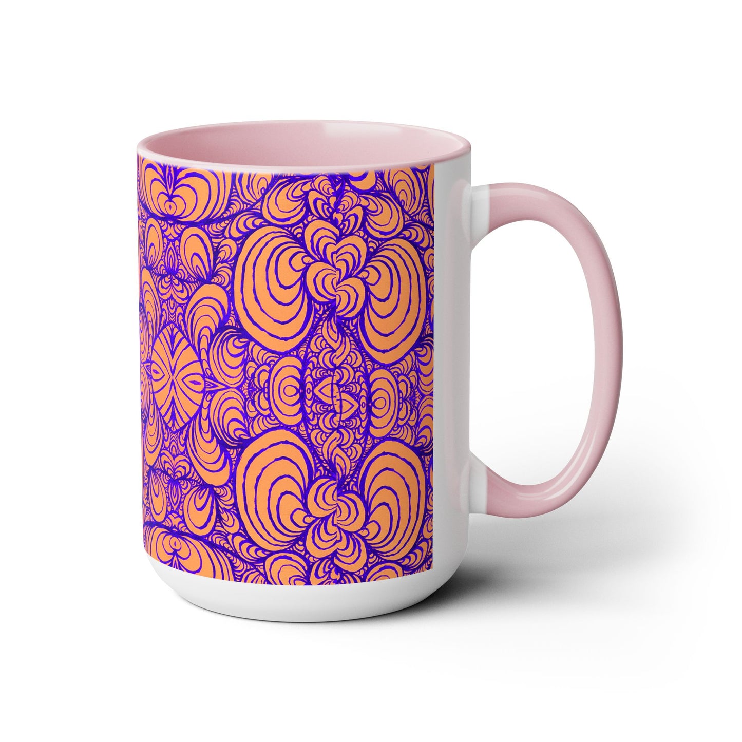 15oz Original Line Art Coffee Mug - Puzzle Panels 2 Color Pop Run