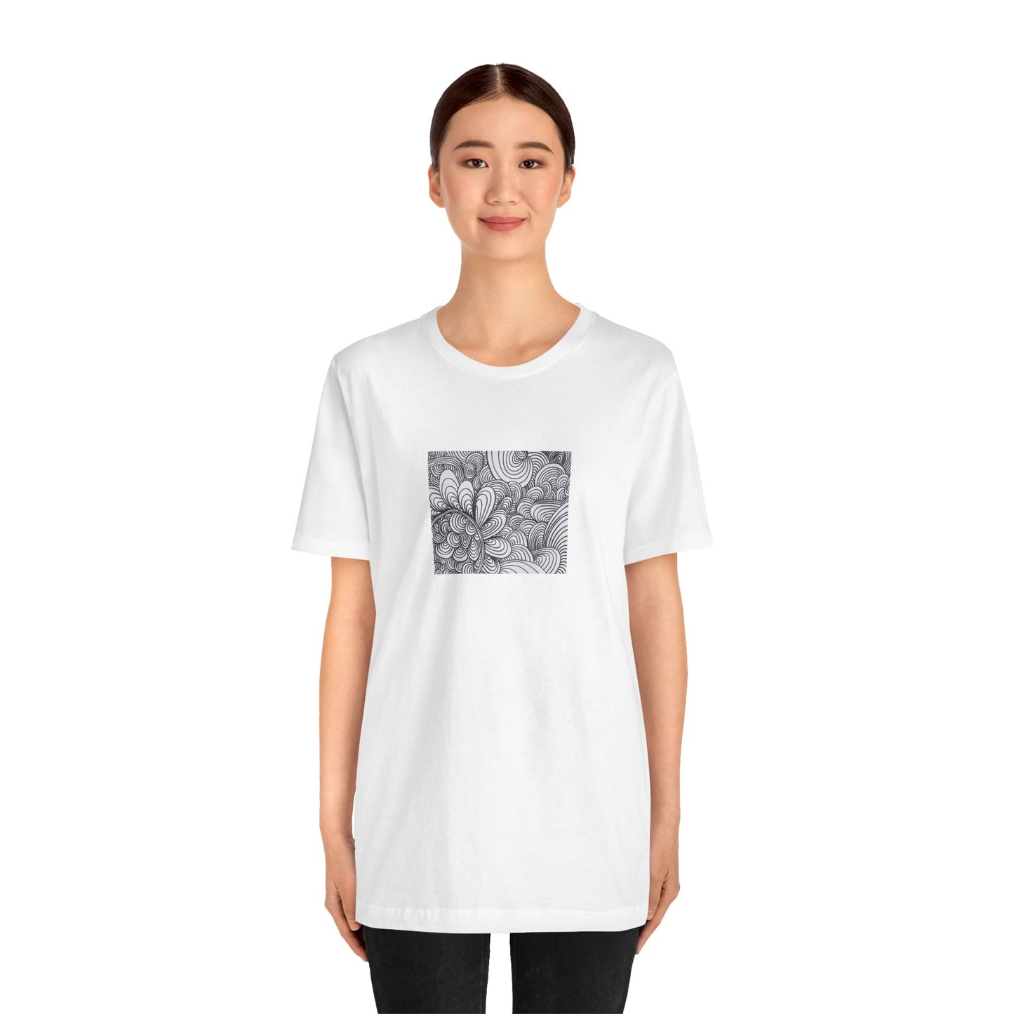 Unisex Original Healing Mesmerizing Line Art T-Shirt - Apricots Noir