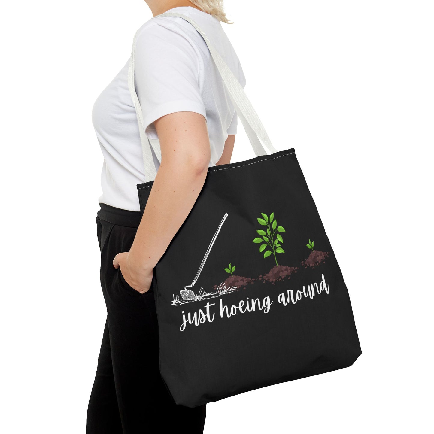 Unisex Just Hoeing Around Gardening Themed All Over Print Tote Bag