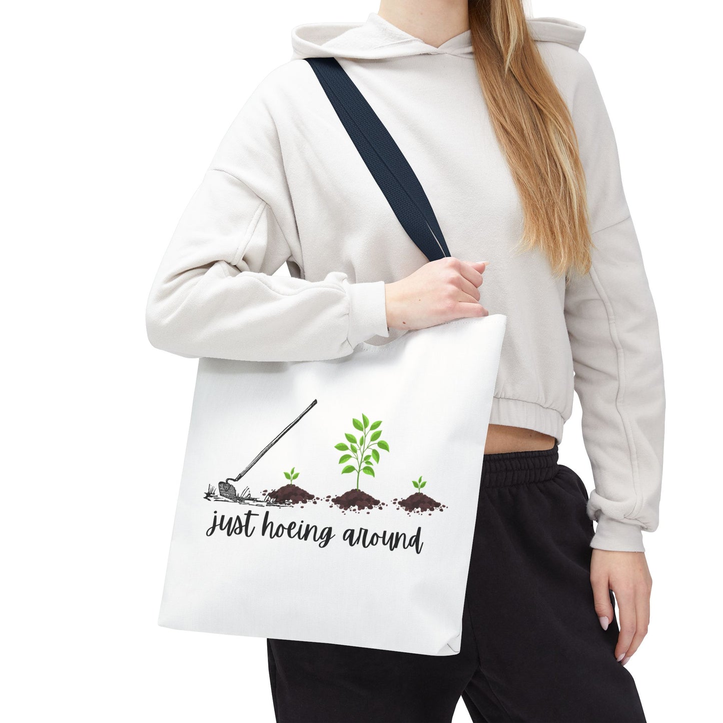 Unisex Just Hoeing Around Gardening Themed All Over Print Tote Bag