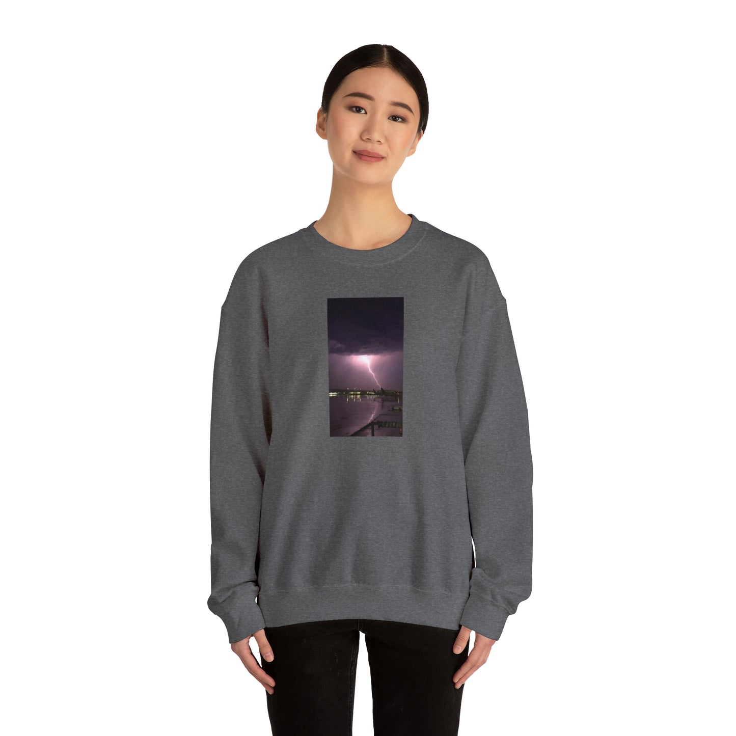 Unisex Lightning Bolt Printed Sweatshirt Caught Out in The Rain