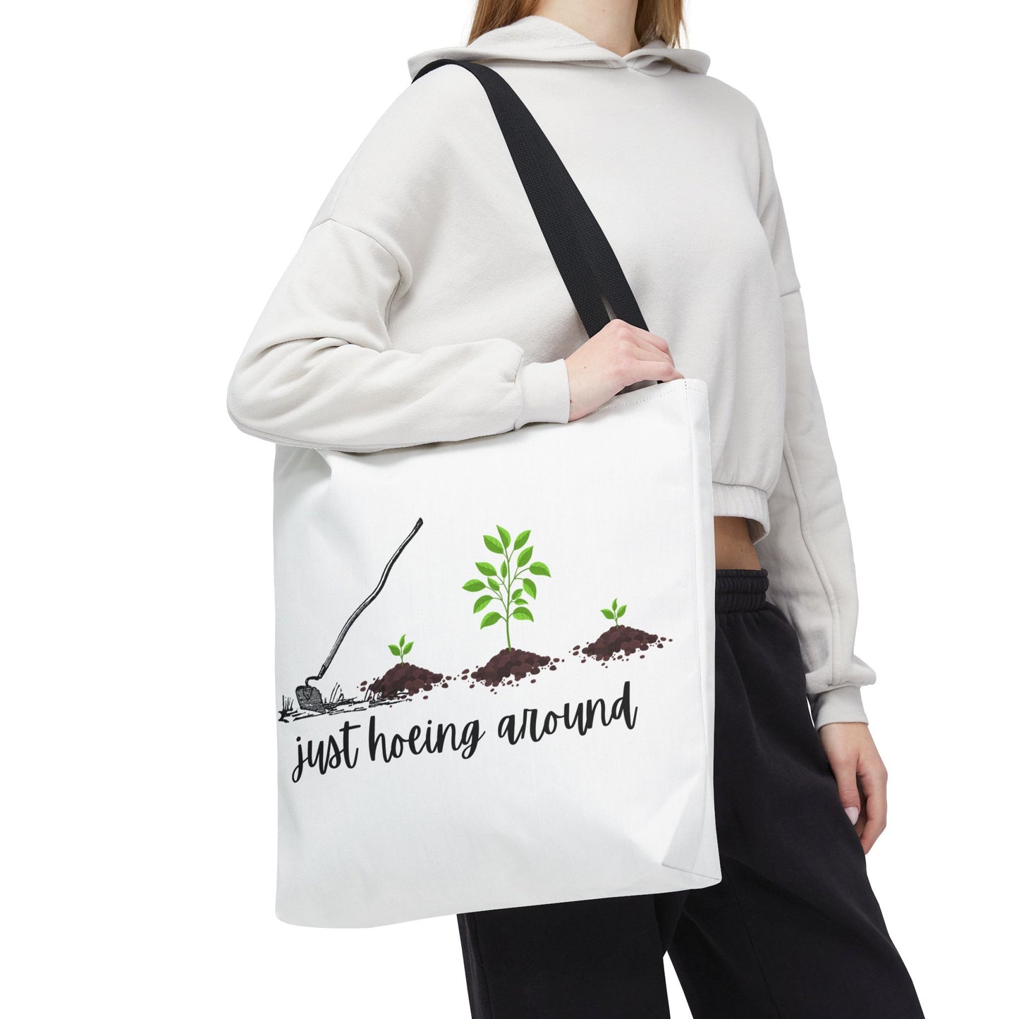 Unisex Just Hoeing Around Gardening Themed All Over Print Tote Bag