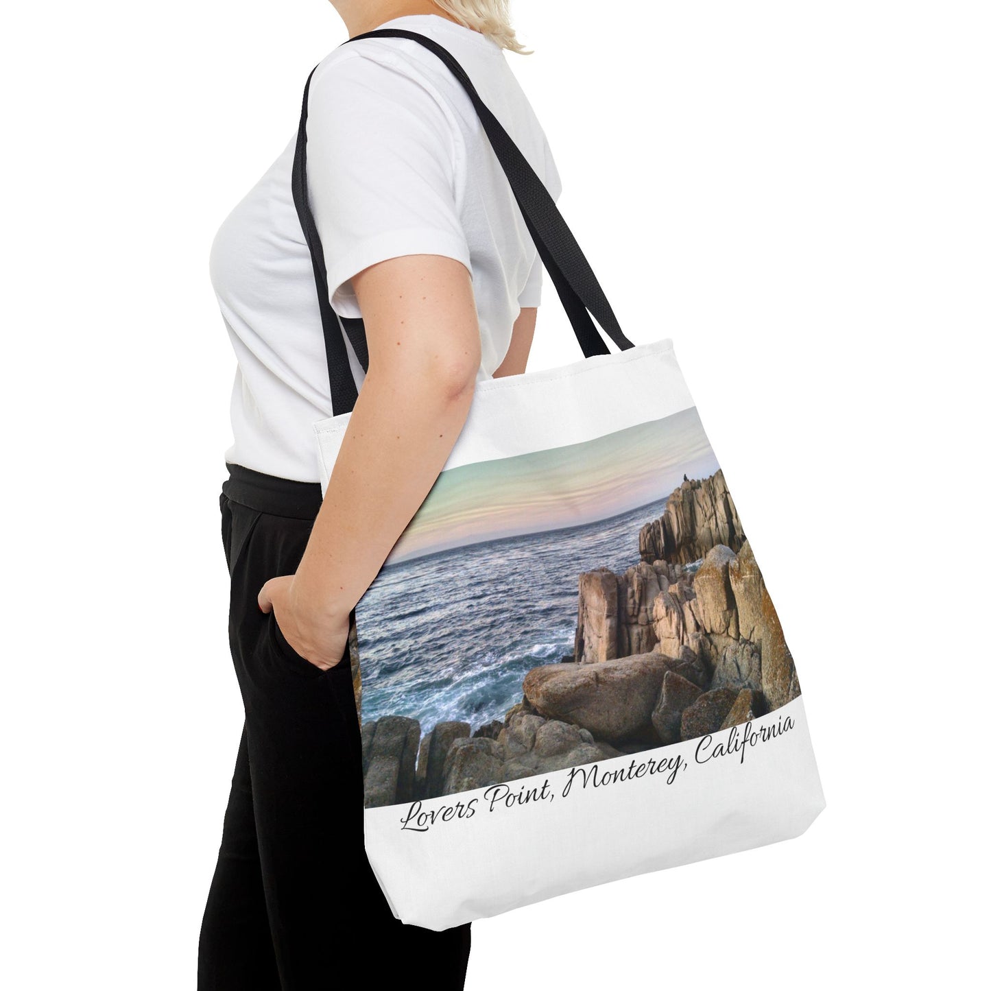 Unisex Travel Tote Bag Monterey California Scenic View Lovers Point Bay Area Keepsake Tote Bag Ocean View Nature Inspired Travel Gift Idea