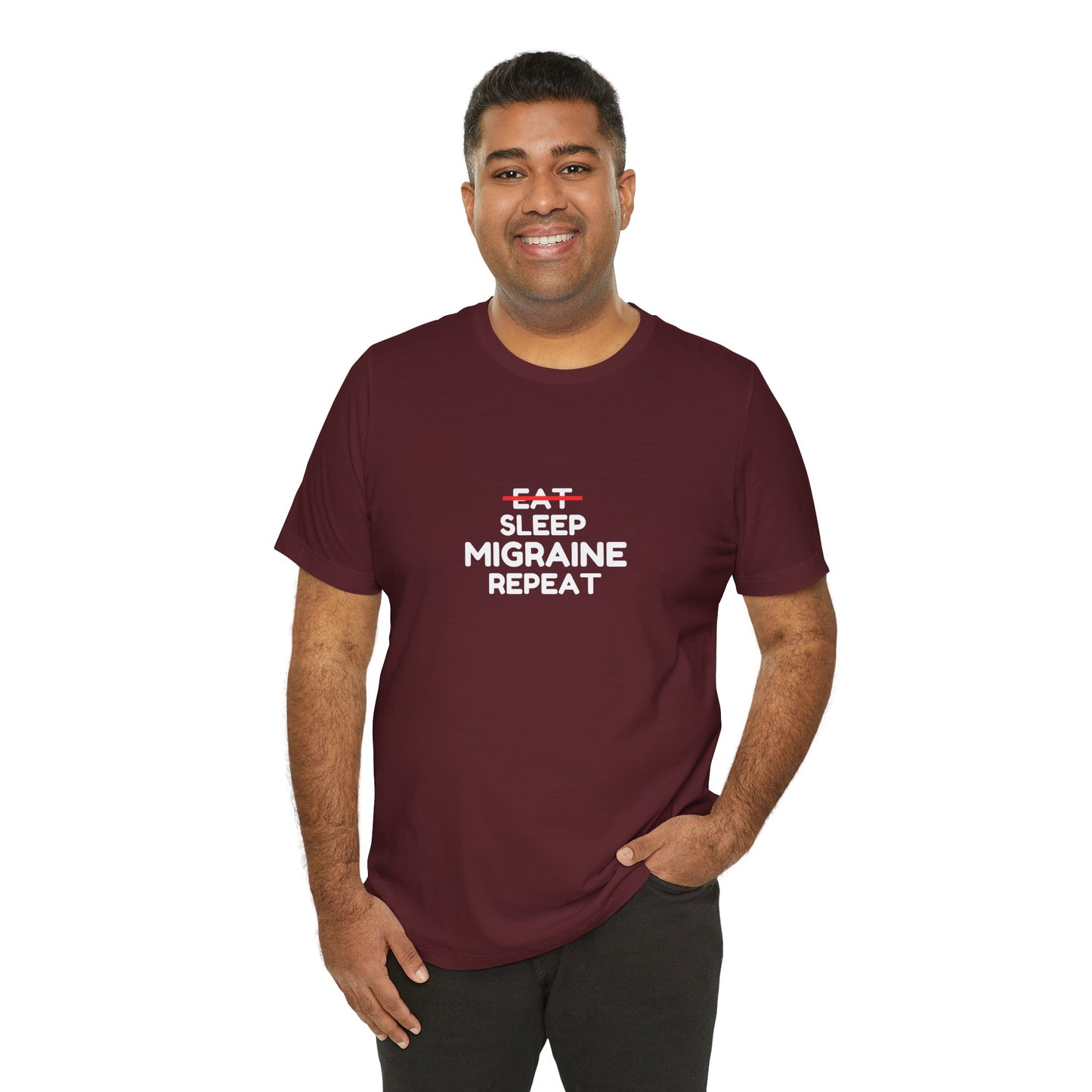 Unisex Migraine Day Invisible Illness Warrior Eat Sleep Migraine Repeat Tshirt