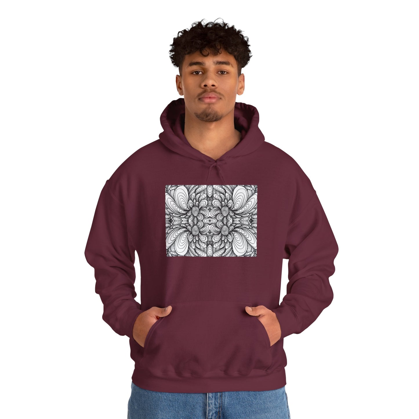 Unisex Heavy Blend™ Original Minimalist Healing Line Art Hooded Sweatshirt - Blooms