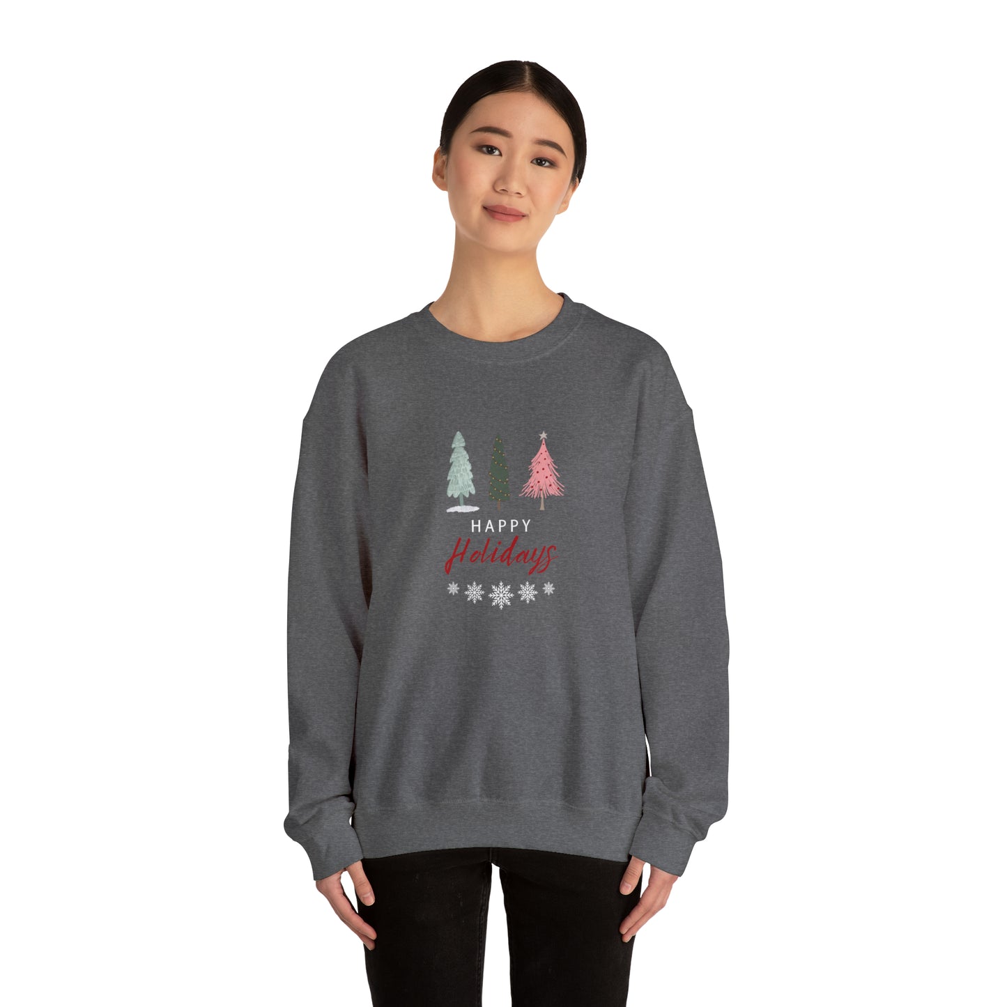 Unisex Heavy Blend Crewneck Happy Holidays Seasons Greetings Fall Sweatshirt