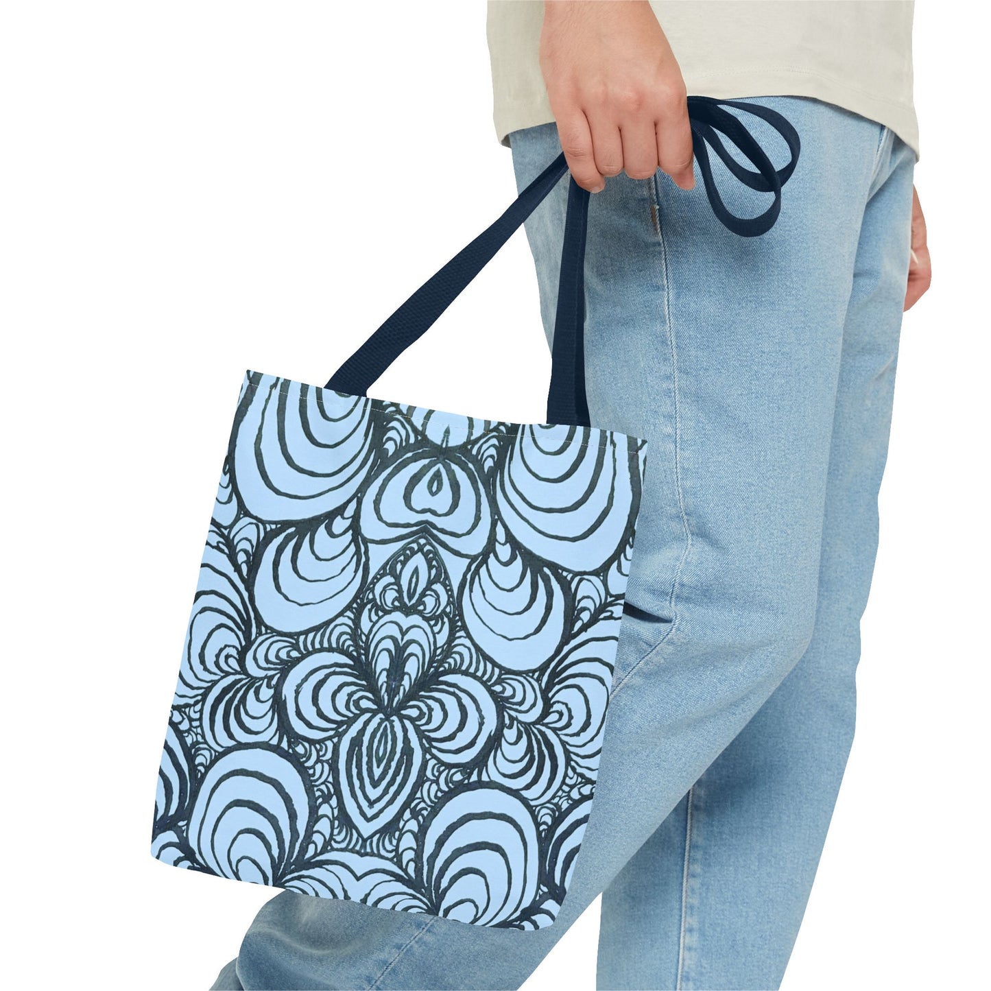 Unisex Original Line Art - All Over Print Tote Bag - Puzzle Panels 1 Color Pop Polar