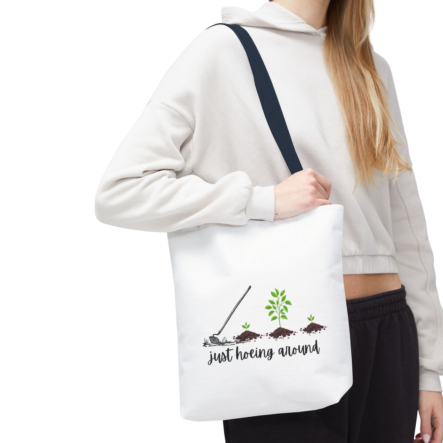 Unisex Just Hoeing Around Gardening Themed All Over Print Tote Bag