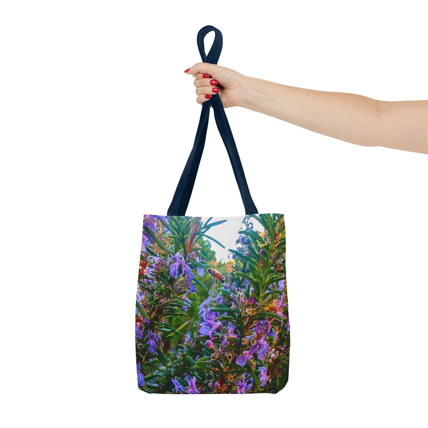 Garden Themed Bee and Rosemary Tote Bag
