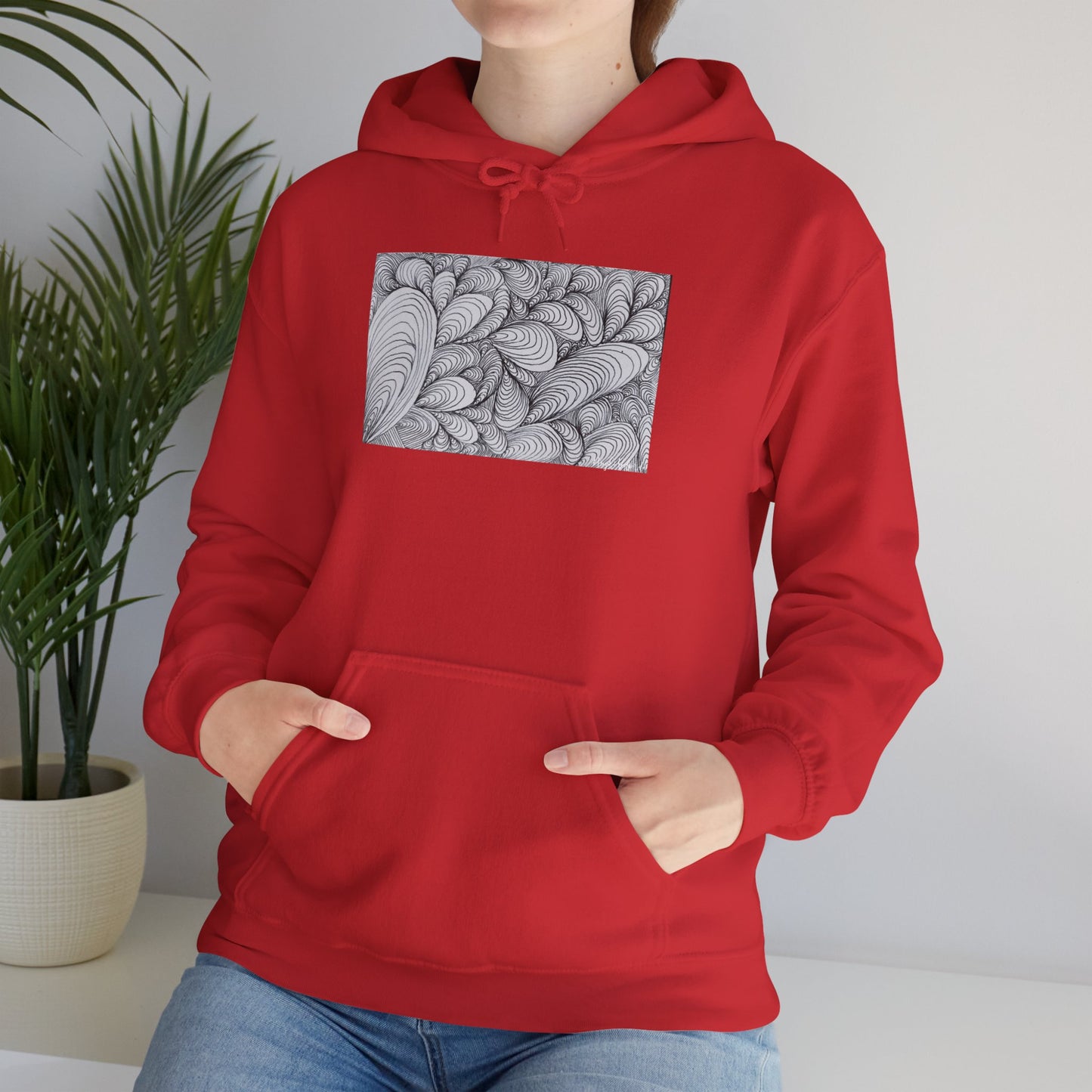 Unisex Heavy Blend™ Original Rough Artwork Midsize Print Hooded Sweatshirt