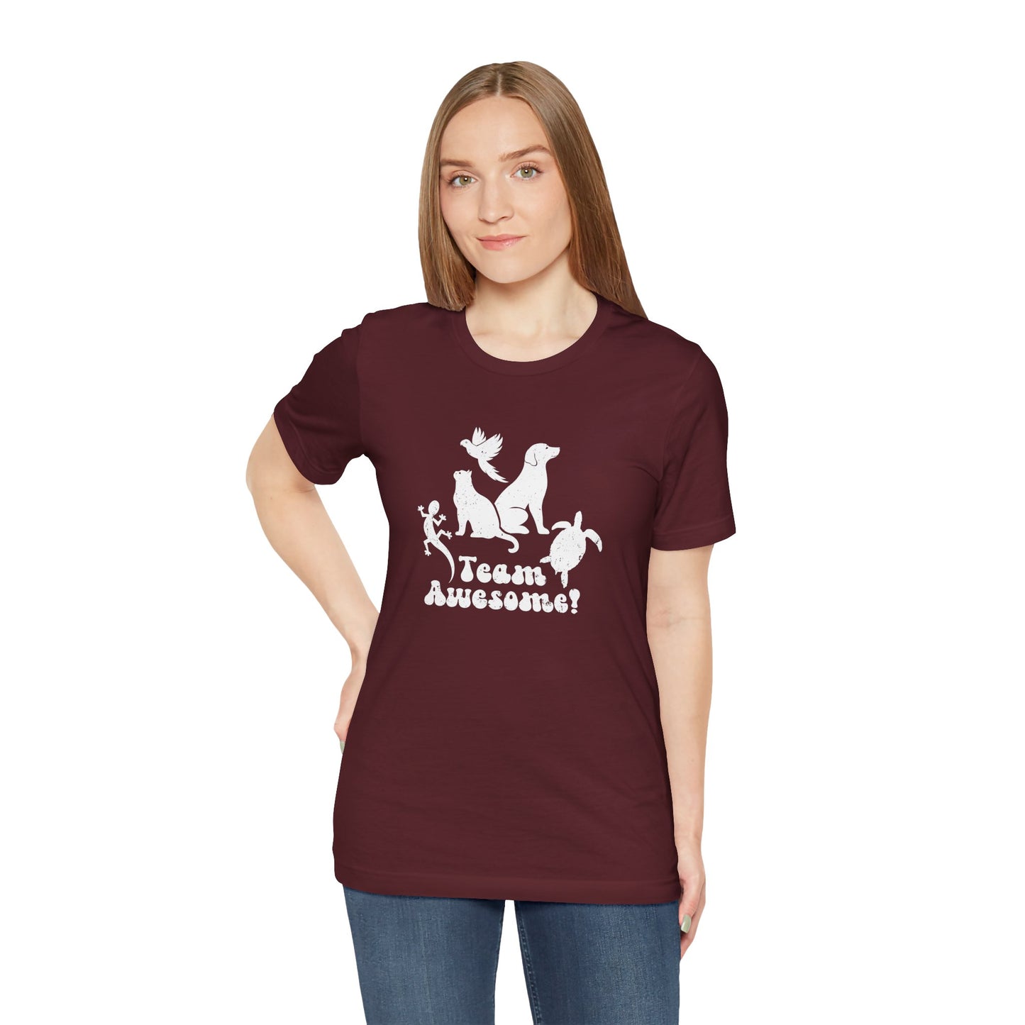 Unisex Animal Lover Lizard Cat Bird Dog Turtle Team Awesome T-Shirt