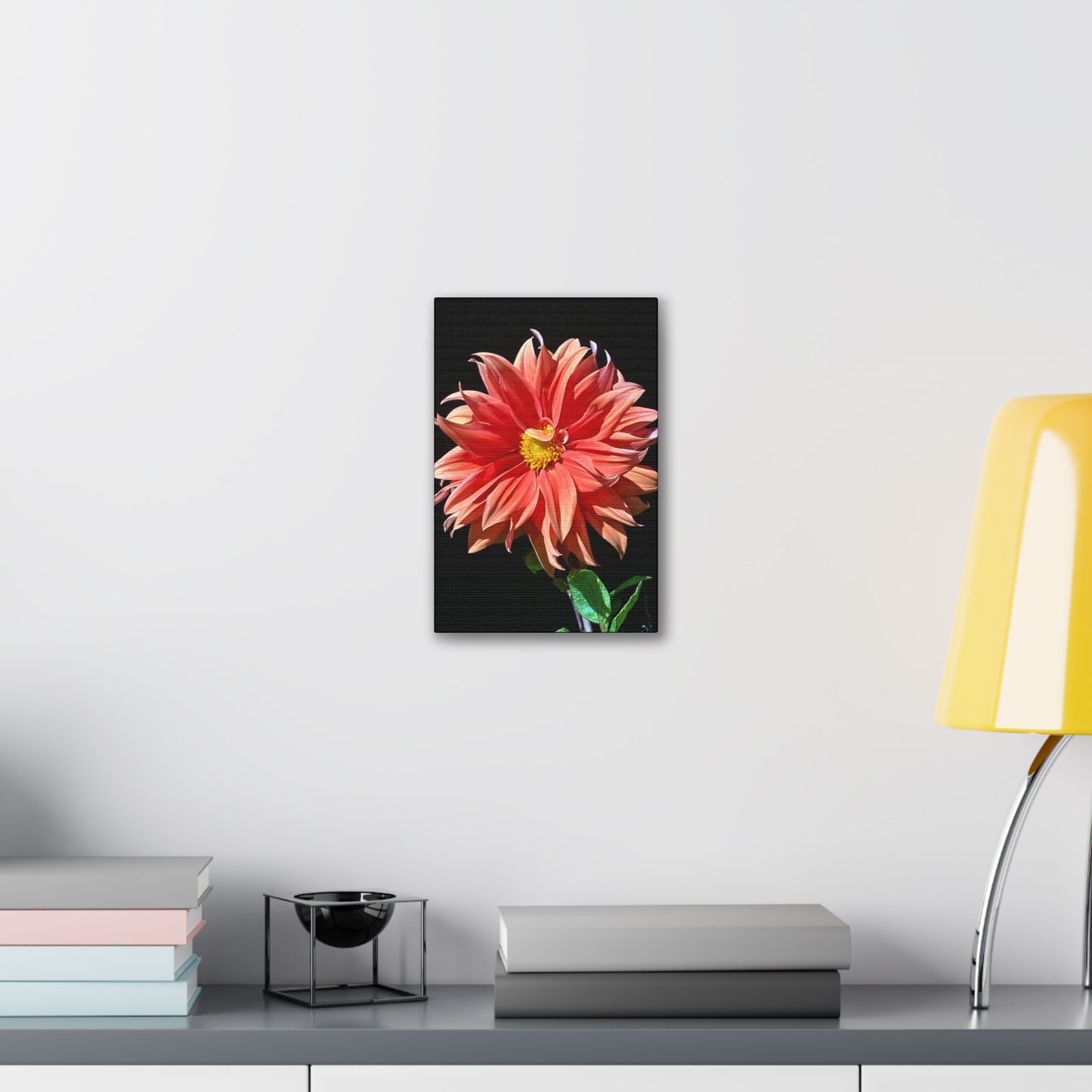 Canvas Gallery Wrap - Dahlia Flower at Night