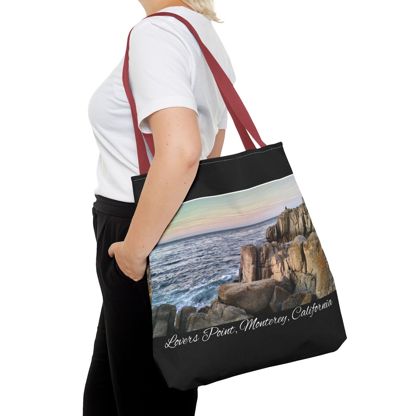 Unisex Travel Tote Bag Monterey California Scenic View Lovers Point Bay Area Keepsake Tote Bag Ocean View Nature Inspired Travel Gift Idea