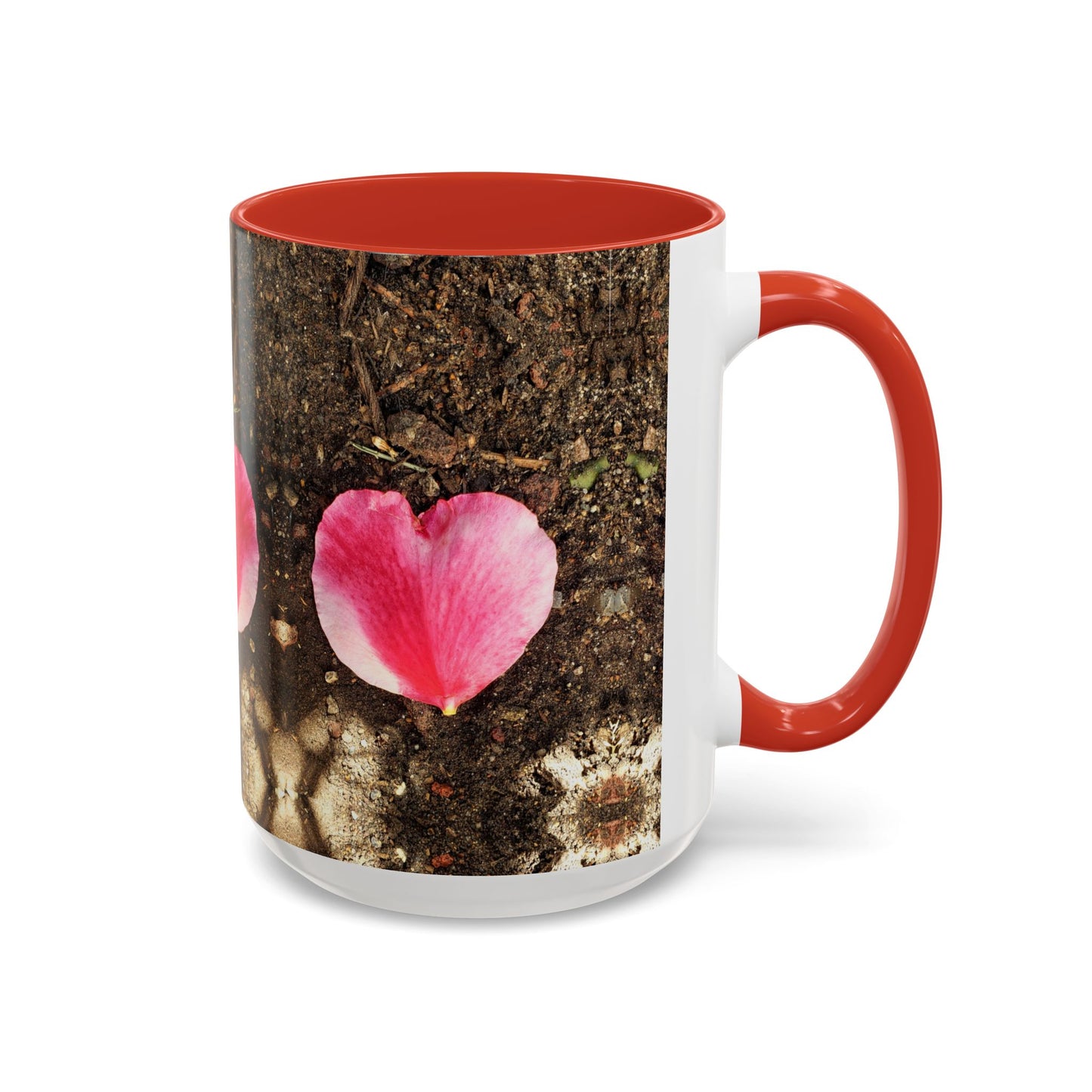 11oz/15oz Garden Themed Double Delight Heart Shaped Rose Petal Coffee Mug