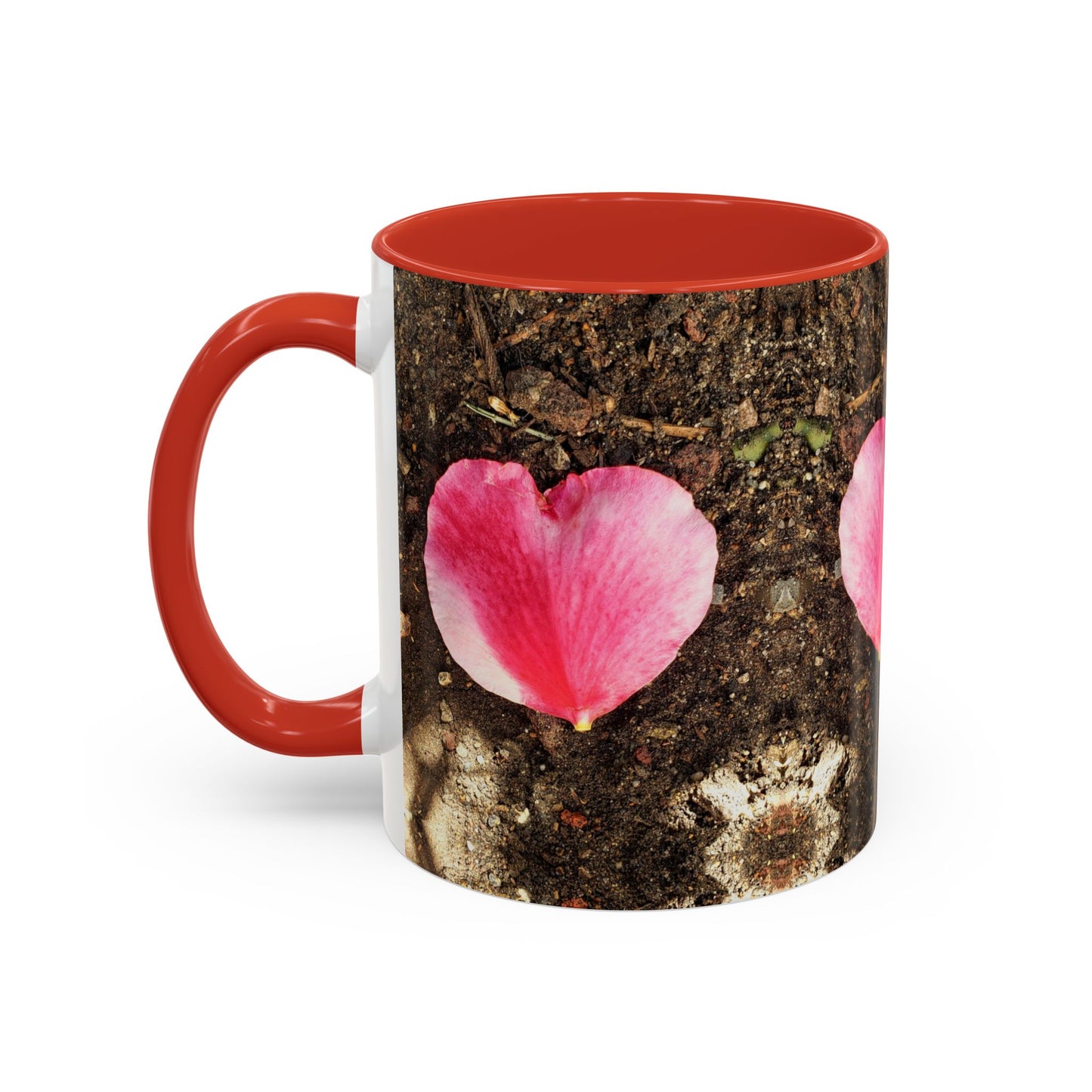 11oz/15oz Garden Themed Double Delight Heart Shaped Rose Petal Coffee Mug