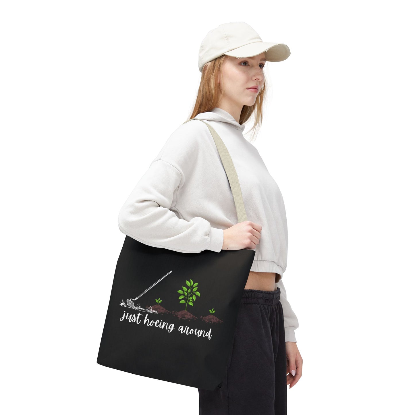 Unisex Just Hoeing Around Gardening Themed All Over Print Tote Bag