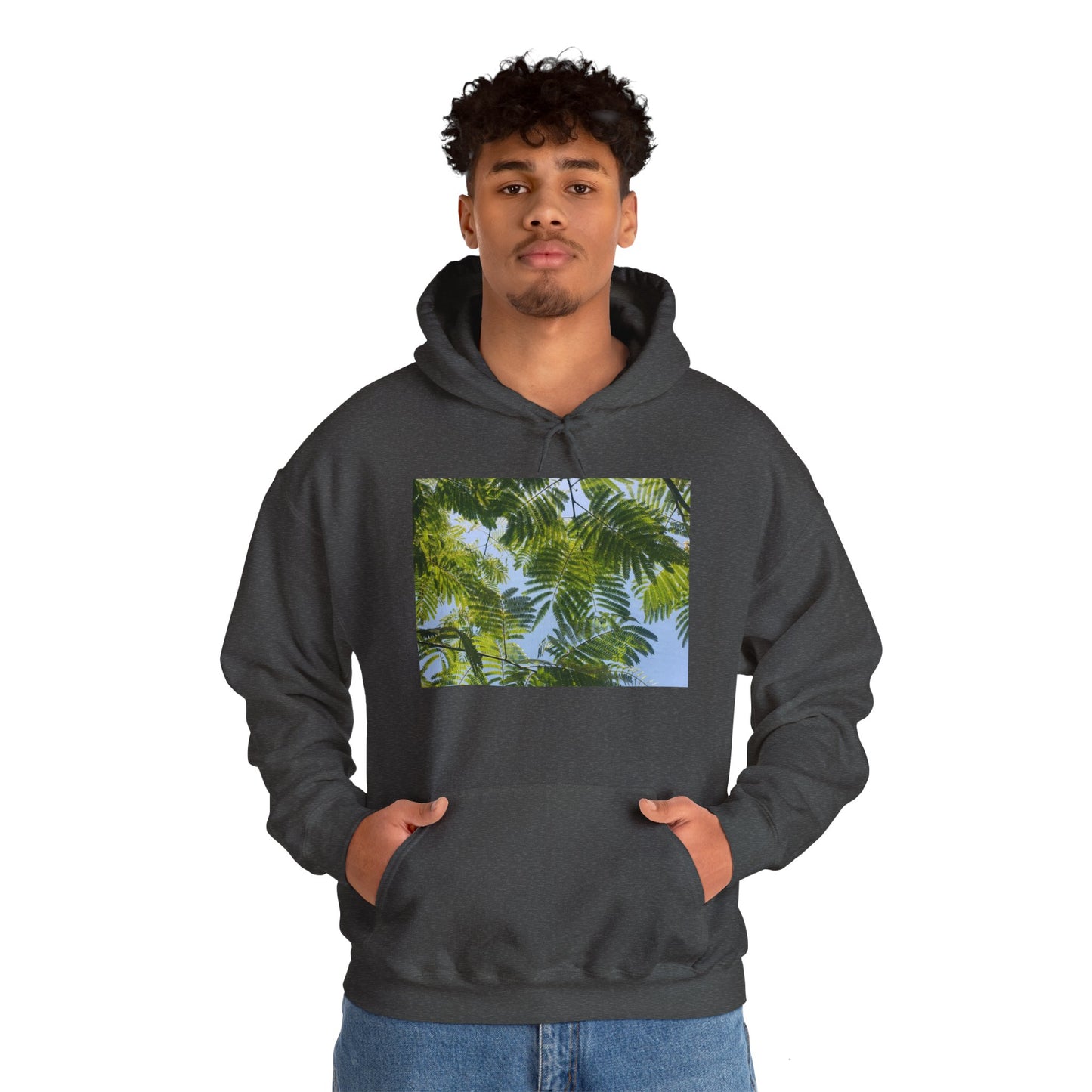 Unisex Heavy Blend™ Original Print Silk Canopy Crewneck Hooded Sweatshirt