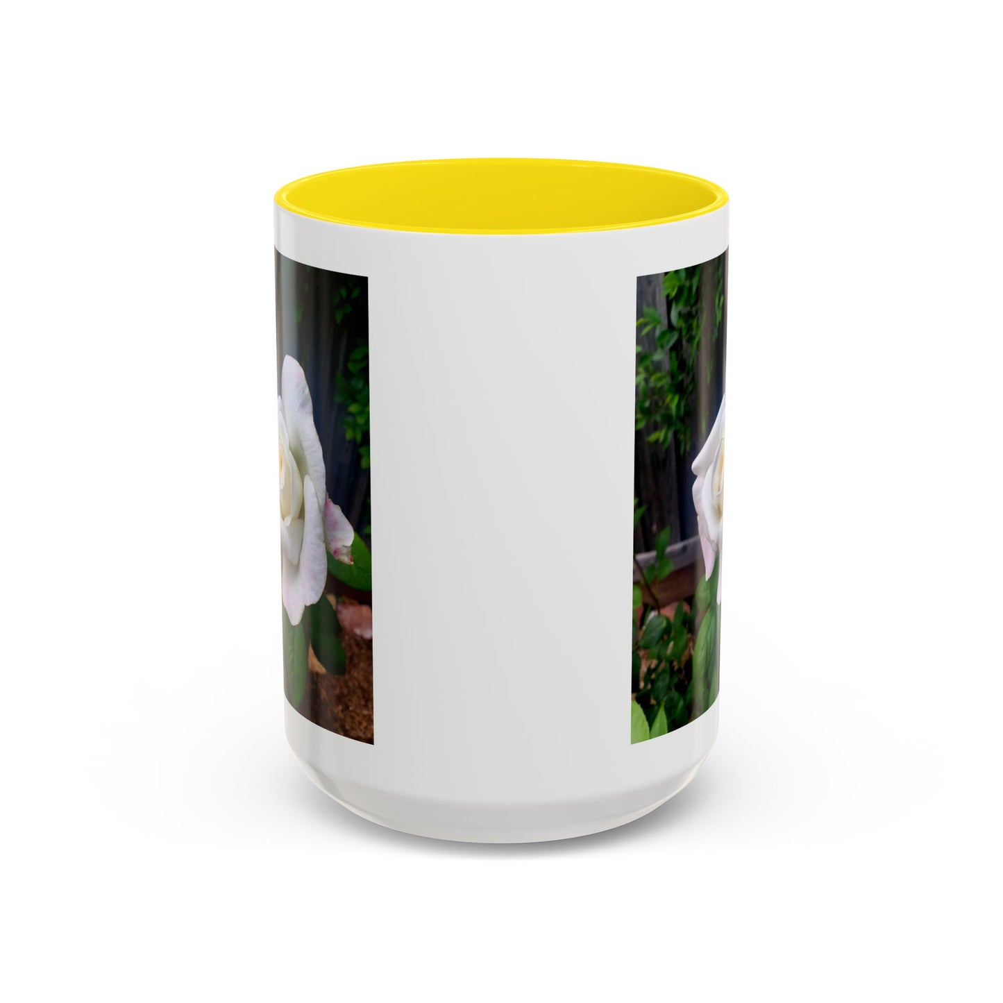 11oz/15oz Garden Themed White Sugar Moon Hybrid Tea Roses Coffee Mug