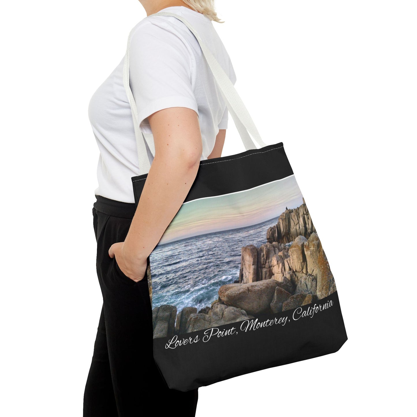 Unisex Travel Tote Bag Monterey California Scenic View Lovers Point Bay Area Keepsake Tote Bag Ocean View Nature Inspired Travel Gift Idea