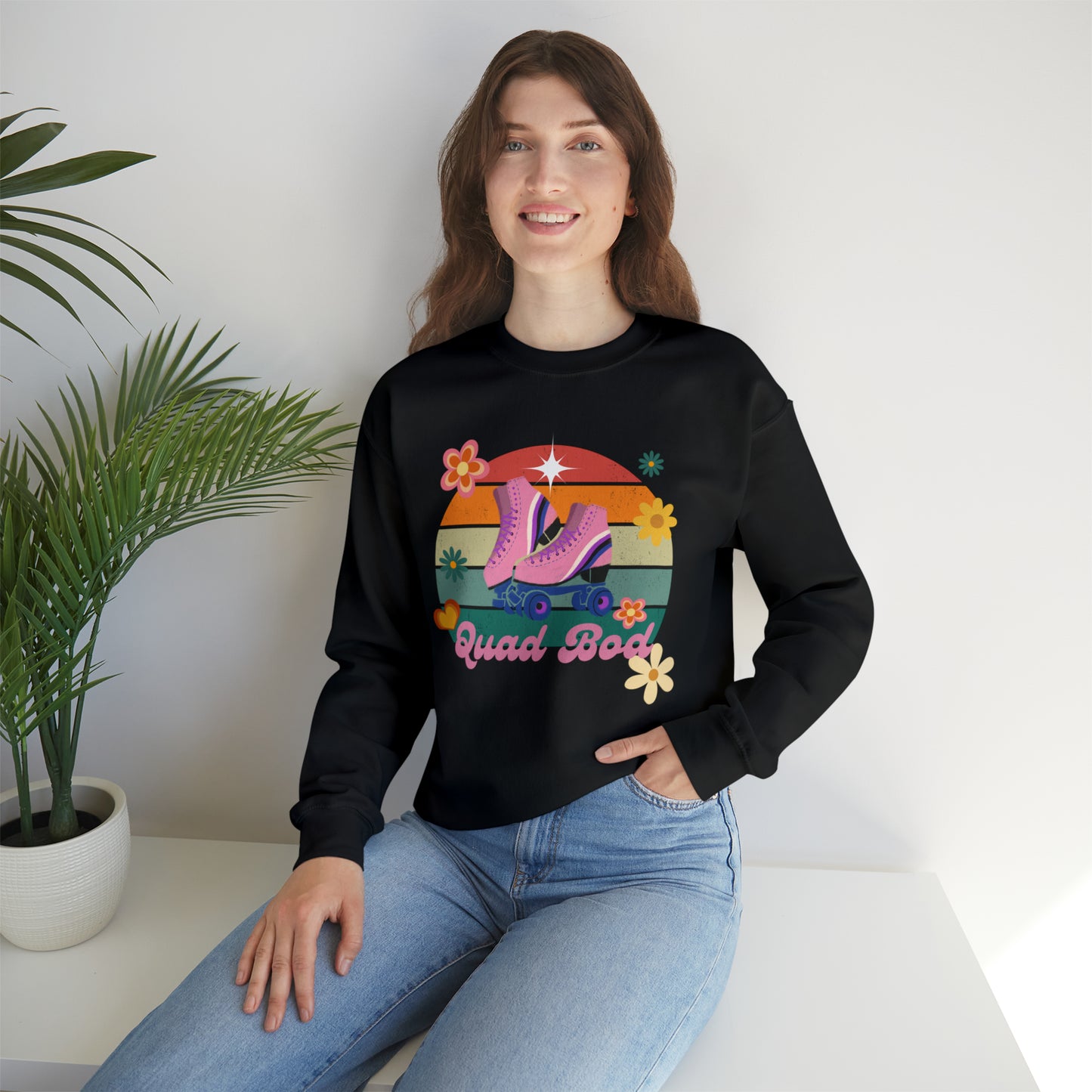 Unisex Quad Bod Retro Vibes Rollerskater Sweatshirt