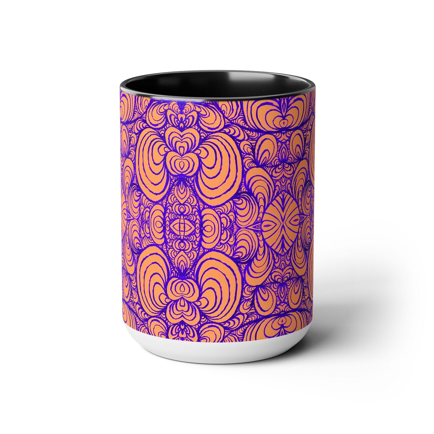 15oz Original Line Art Coffee Mug - Puzzle Panels 2 Color Pop Run