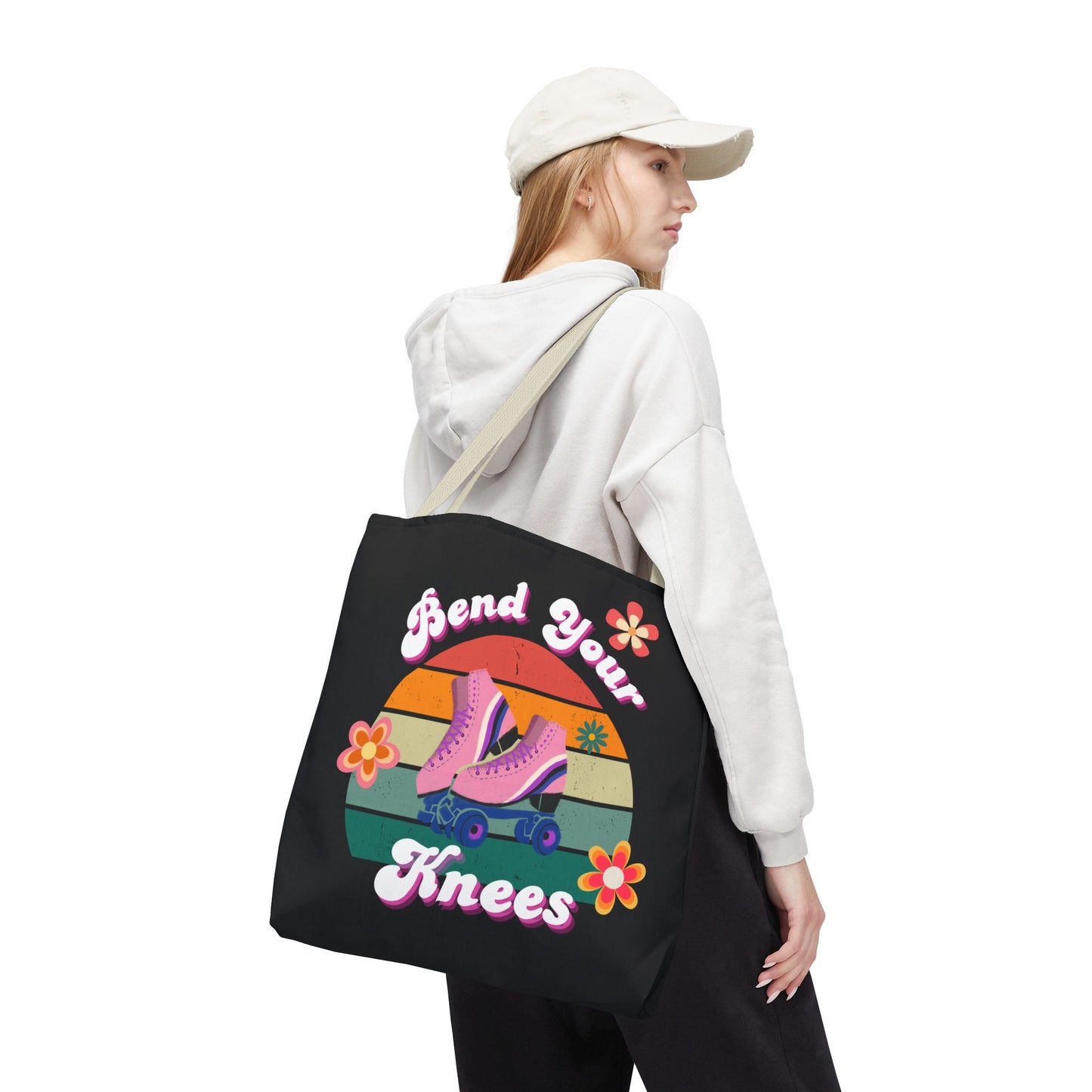 Unisex Retro Vibes Bend Your Knees Skate Day Tote Bag