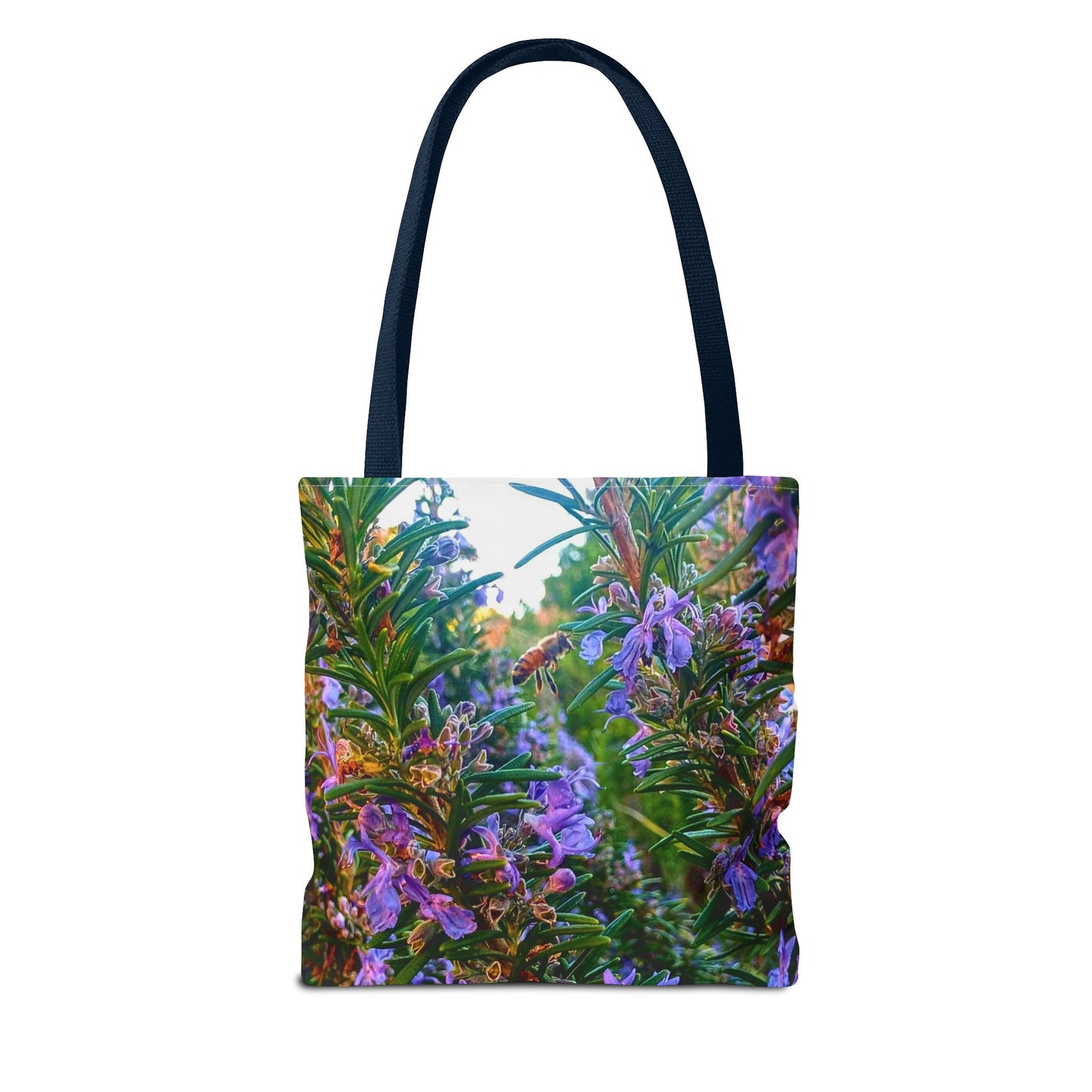 Garden Themed Bee and Rosemary Tote Bag
