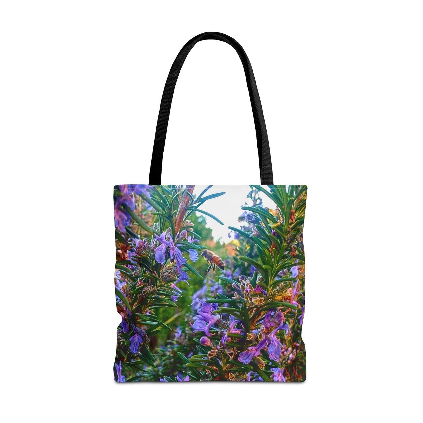 Garden Themed Bee and Rosemary Tote Bag