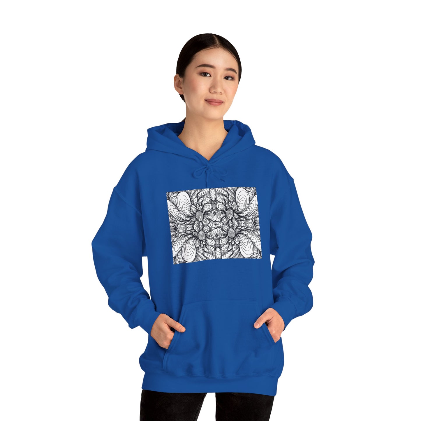 Unisex Heavy Blend™ Original Minimalist Healing Line Art Hooded Sweatshirt - Blooms