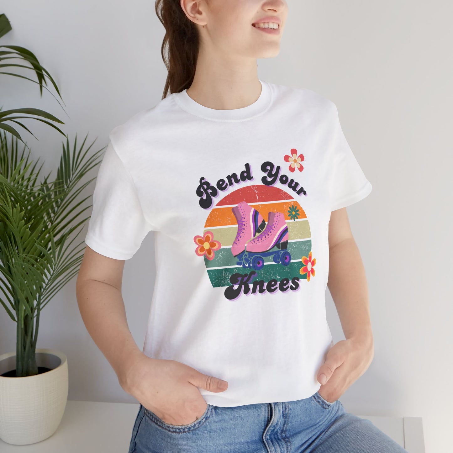 Unisex Retro Vibes Roller Skate Bend Your Knees Skater T-Shirt