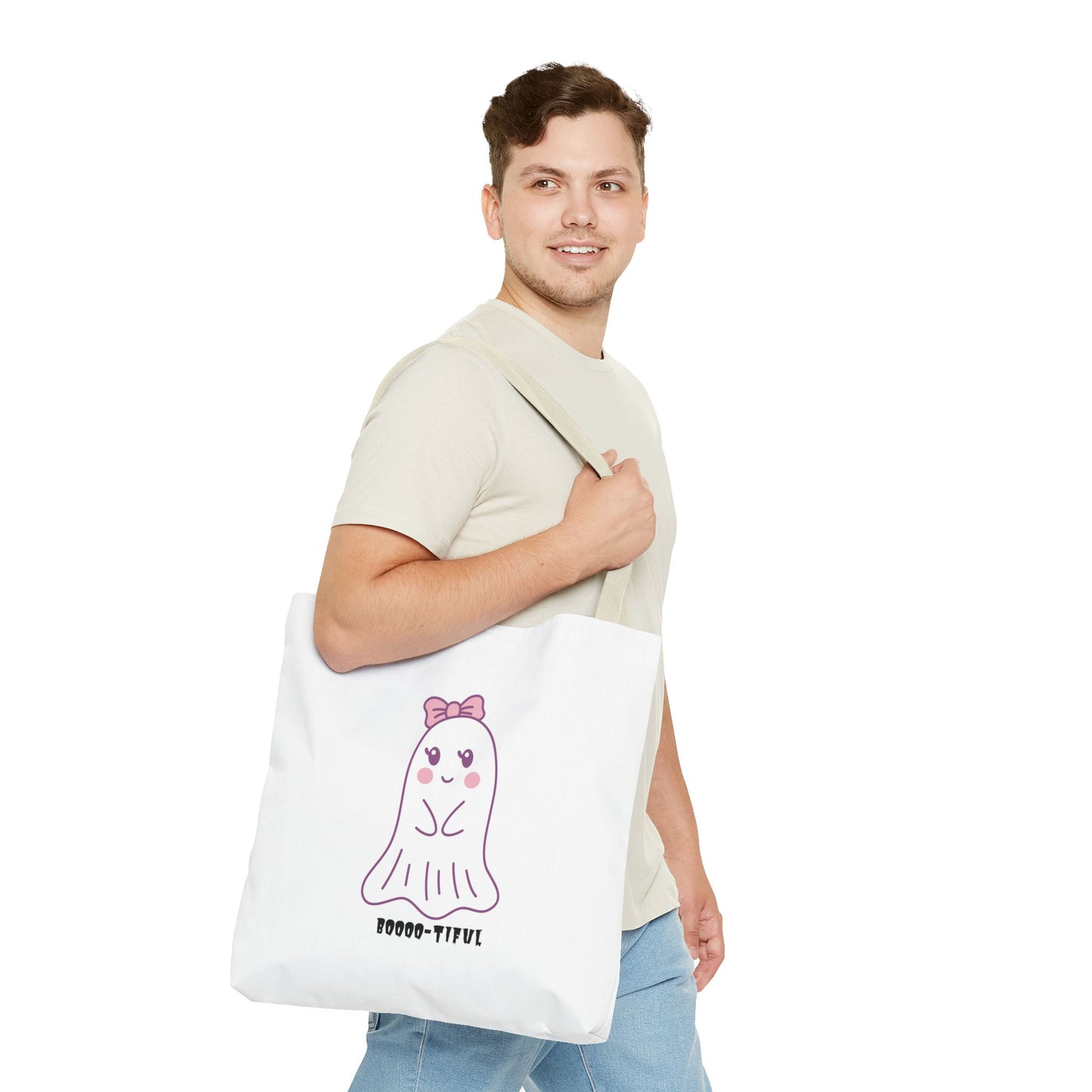 Cute Ghost Halloween Lover Spooky Season Tote Trick or Treating Candy Bag Fall Themed Reusable Lunch Tote