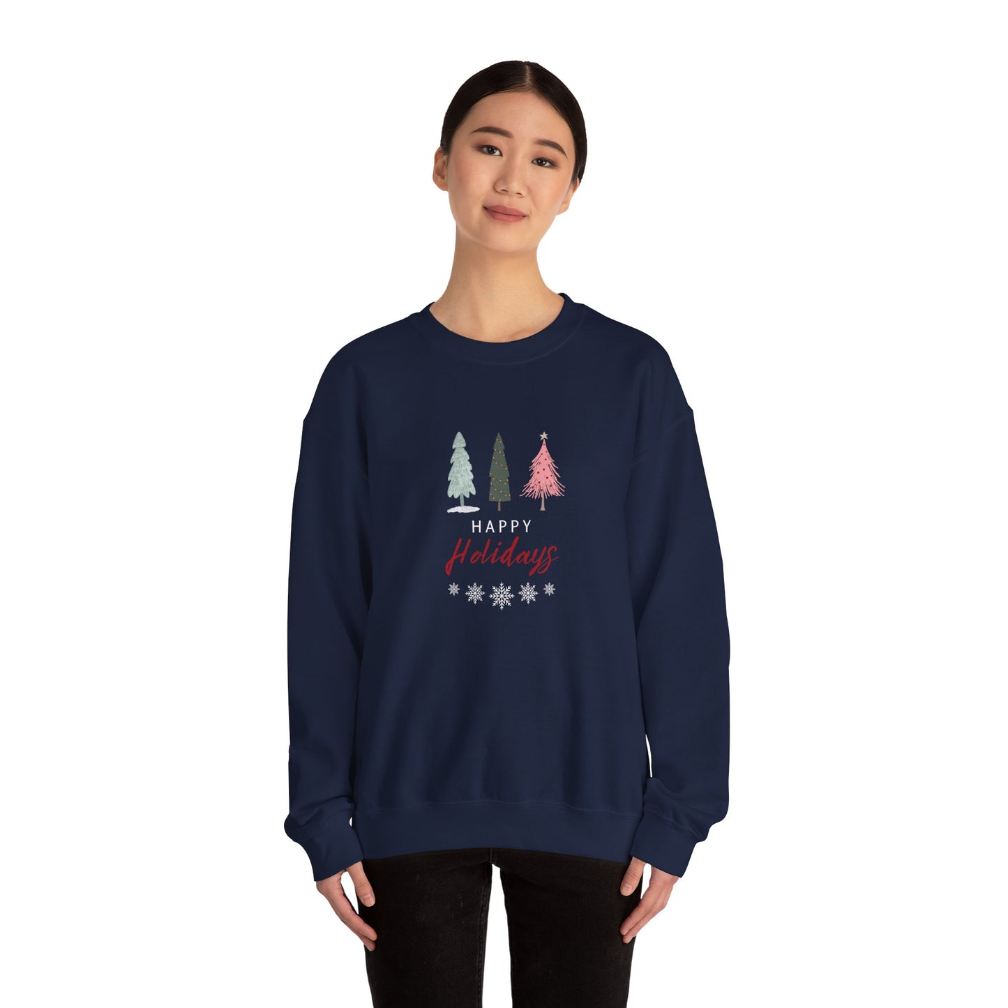 Unisex Heavy Blend Crewneck Happy Holidays Seasons Greetings Fall Sweatshirt