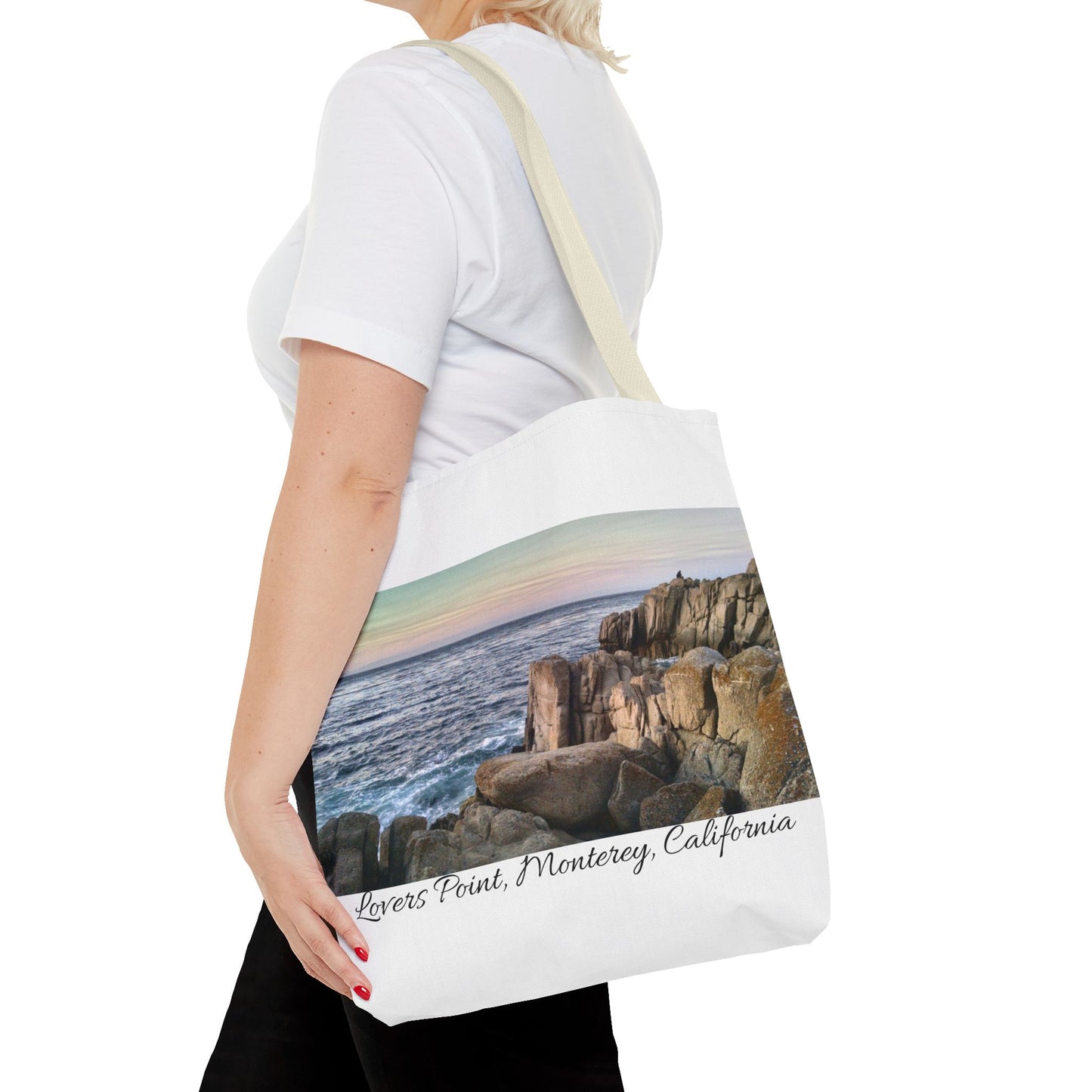 Unisex Travel Tote Bag Monterey California Scenic View Lovers Point Bay Area Keepsake Tote Bag Ocean View Nature Inspired Travel Gift Idea