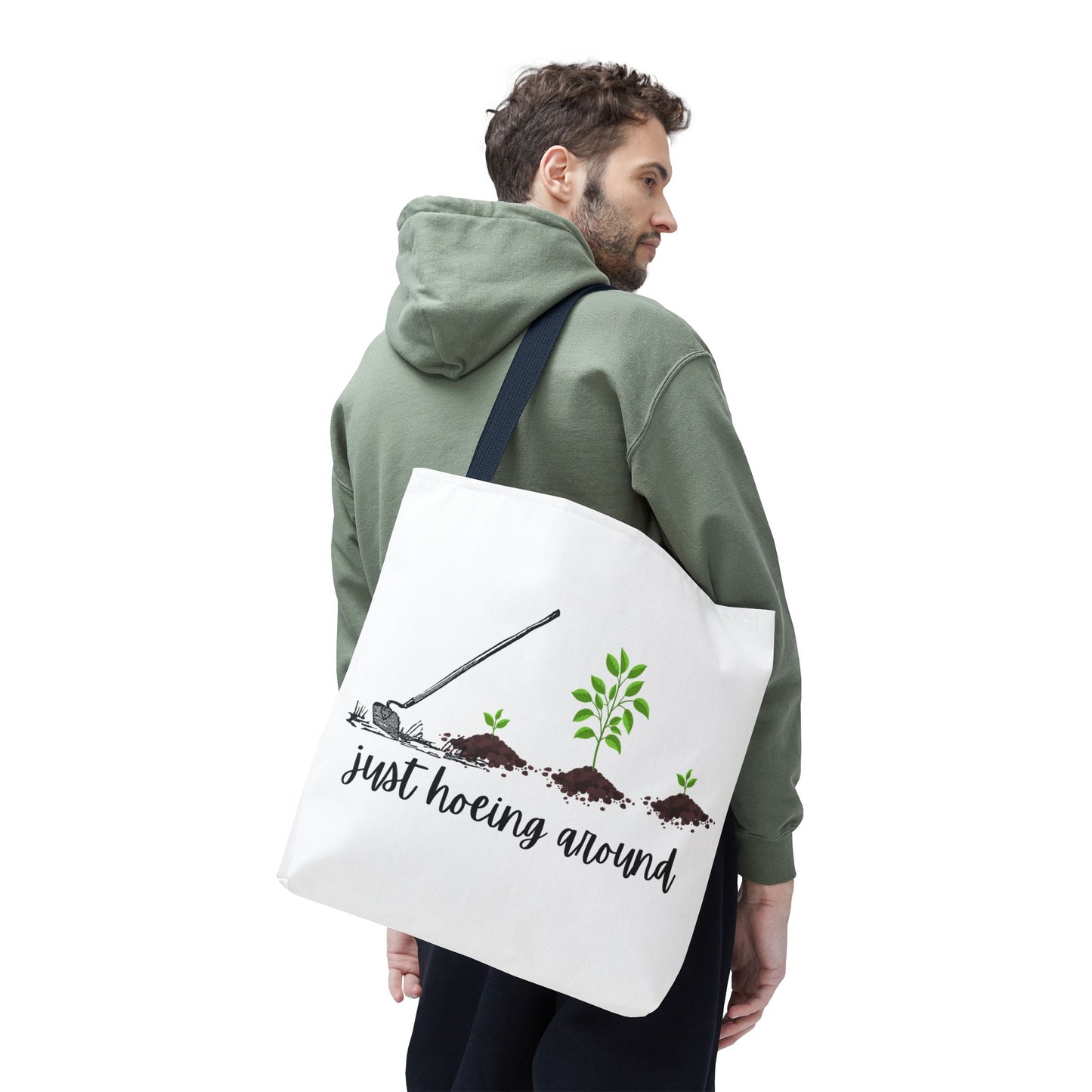 Unisex Just Hoeing Around Gardening Themed All Over Print Tote Bag