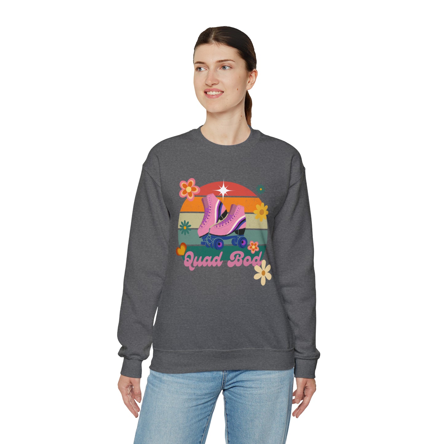 Unisex Quad Bod Retro Vibes Rollerskater Sweatshirt