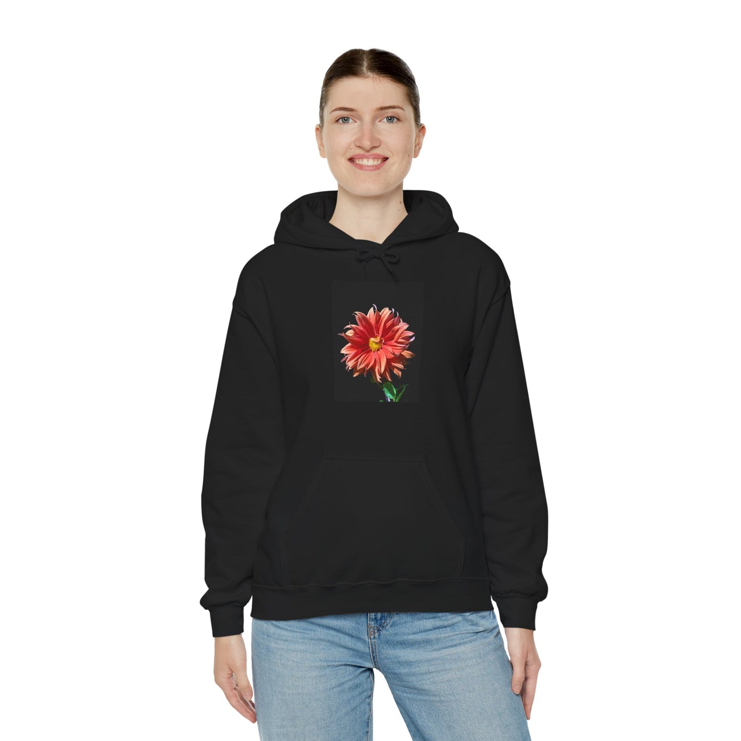 Unisex Heavy Blend™  Dahlia Flower Hooded Sweatshirt