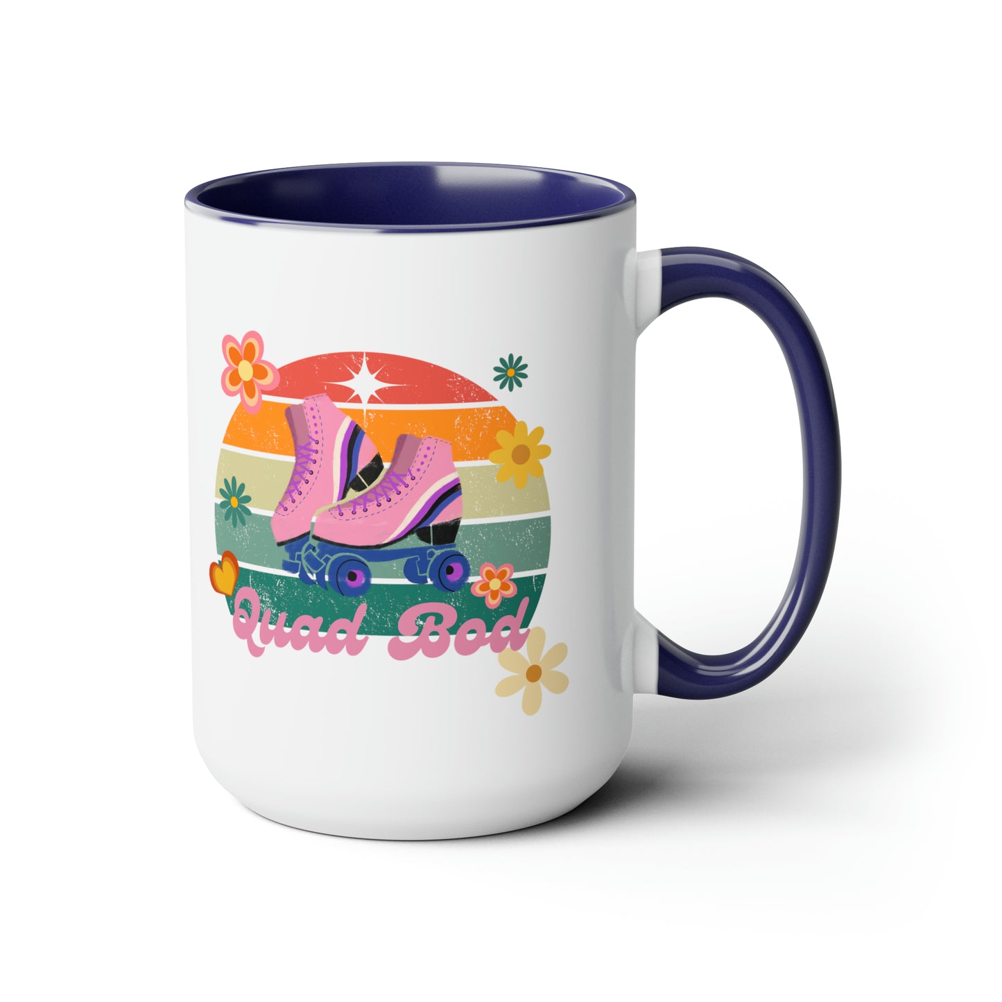 15oz Retro Vibes Vintage Roller Skate Coffee Mug Gift Idea For Skaters Roller Rink Mug Cool Skater Mug Quad Bod Skate Gear Roller Skating Coffee Mug