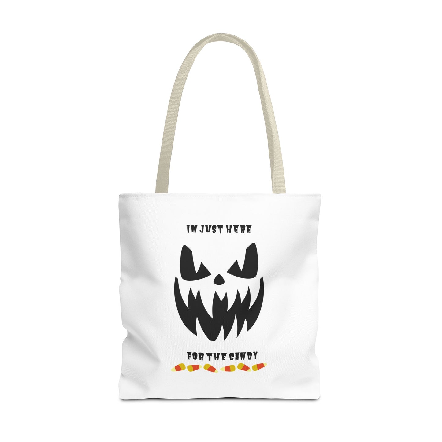 Halloween Candy Corn Scary Face Tote Spooky Season Trick or Treating Candy Bag Reusable Lunch Tote