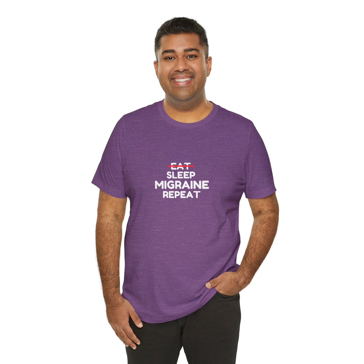 Unisex Migraine Day Invisible Illness Warrior Eat Sleep Migraine Repeat Tshirt