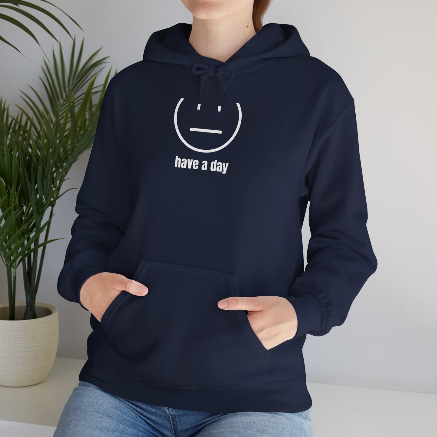 Unisex Heavy Blend™ Straight Face Have A Day Hooded Sweatshirt