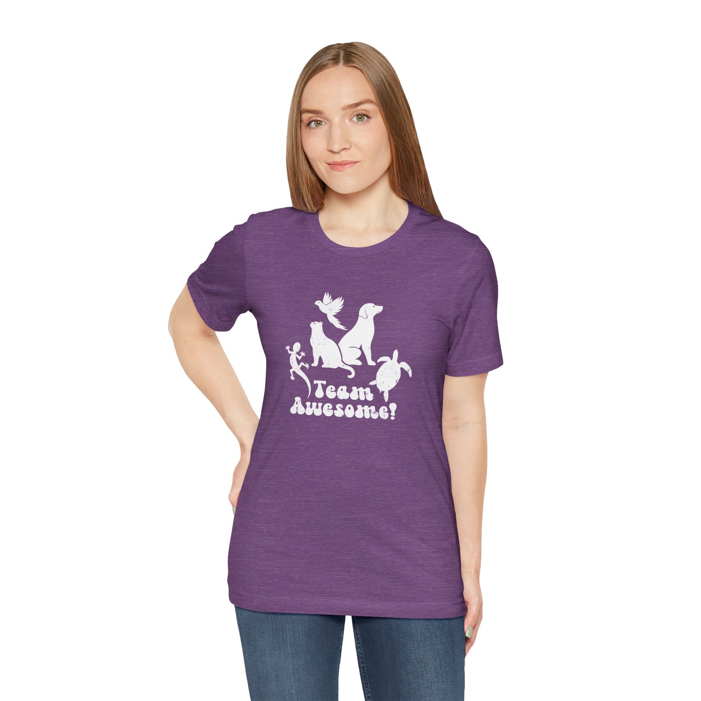Unisex Animal Lover Lizard Cat Bird Dog Turtle Team Awesome T-Shirt
