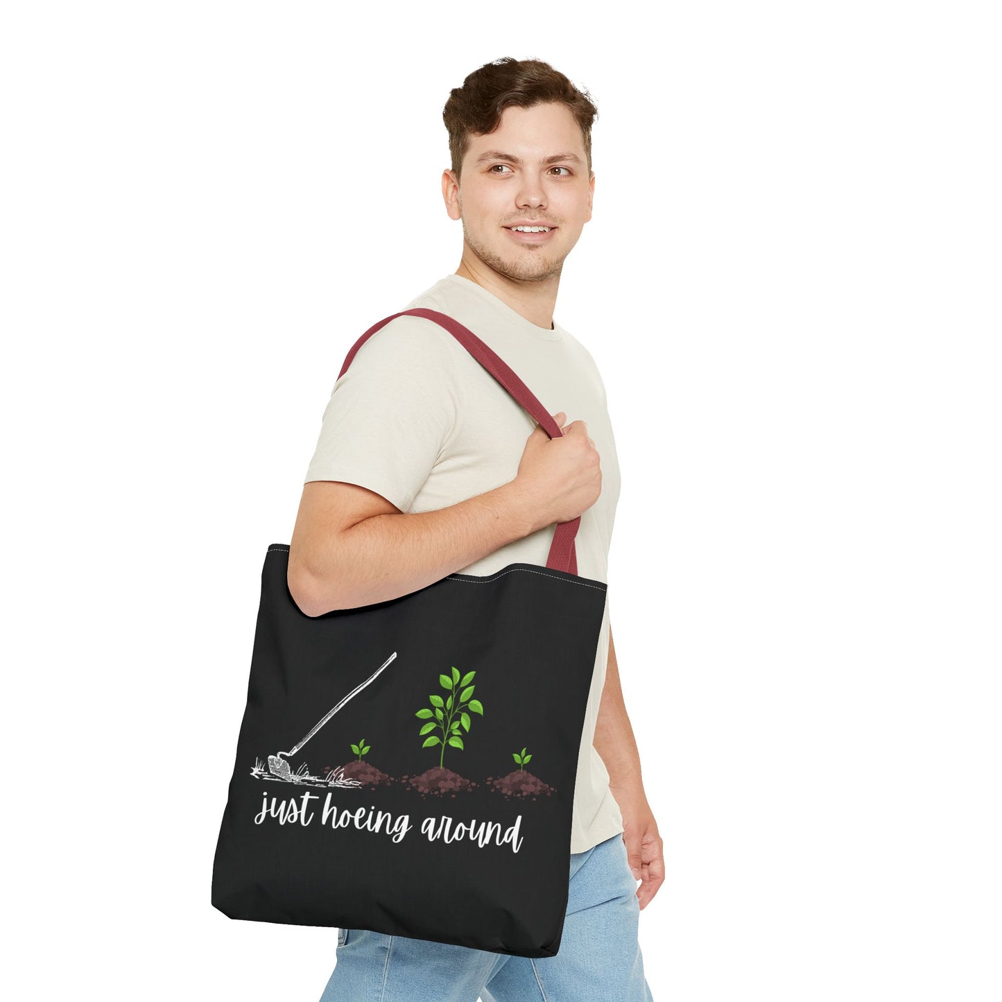 Unisex Just Hoeing Around Gardening Themed All Over Print Tote Bag