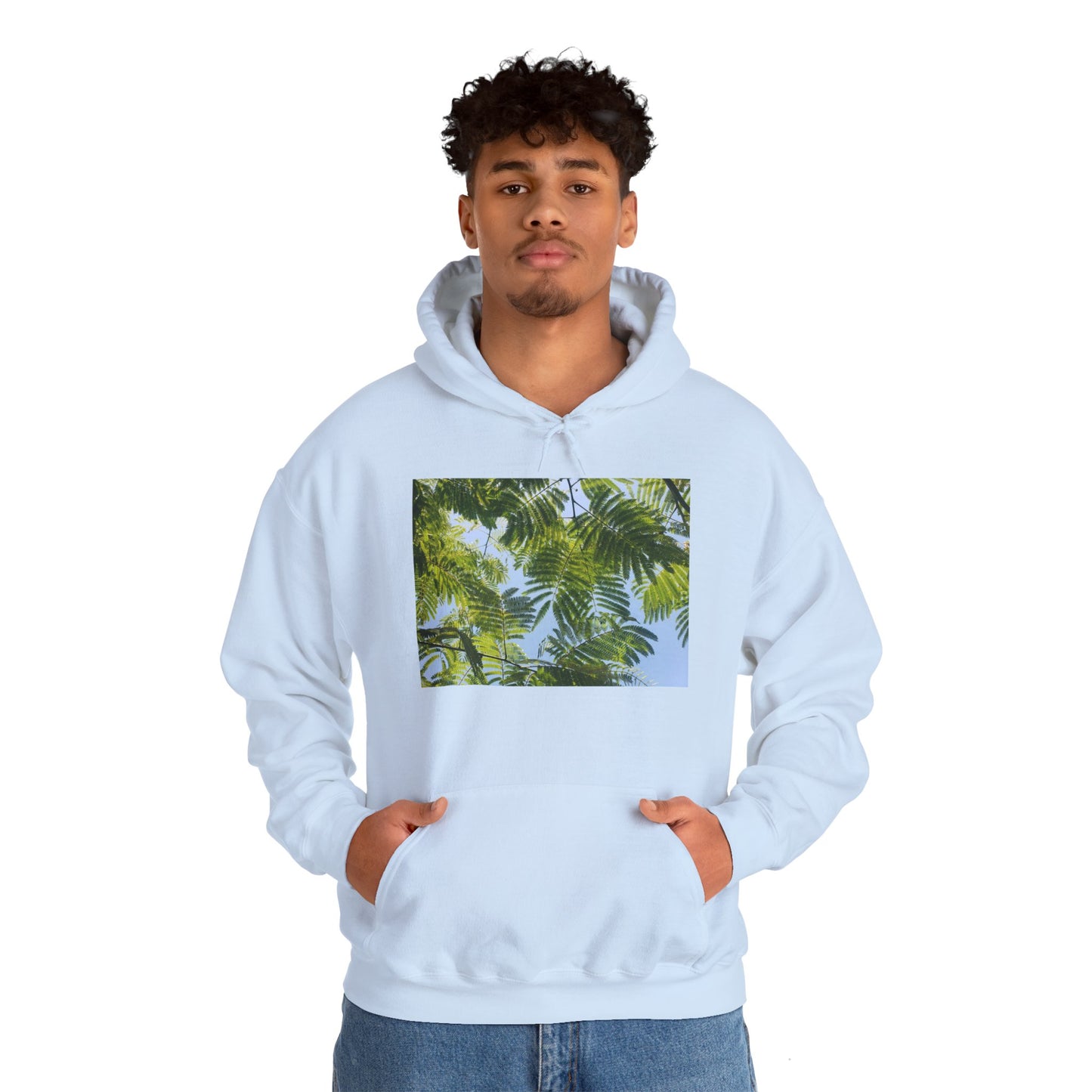 Unisex Heavy Blend™ Original Print Silk Canopy Crewneck Hooded Sweatshirt