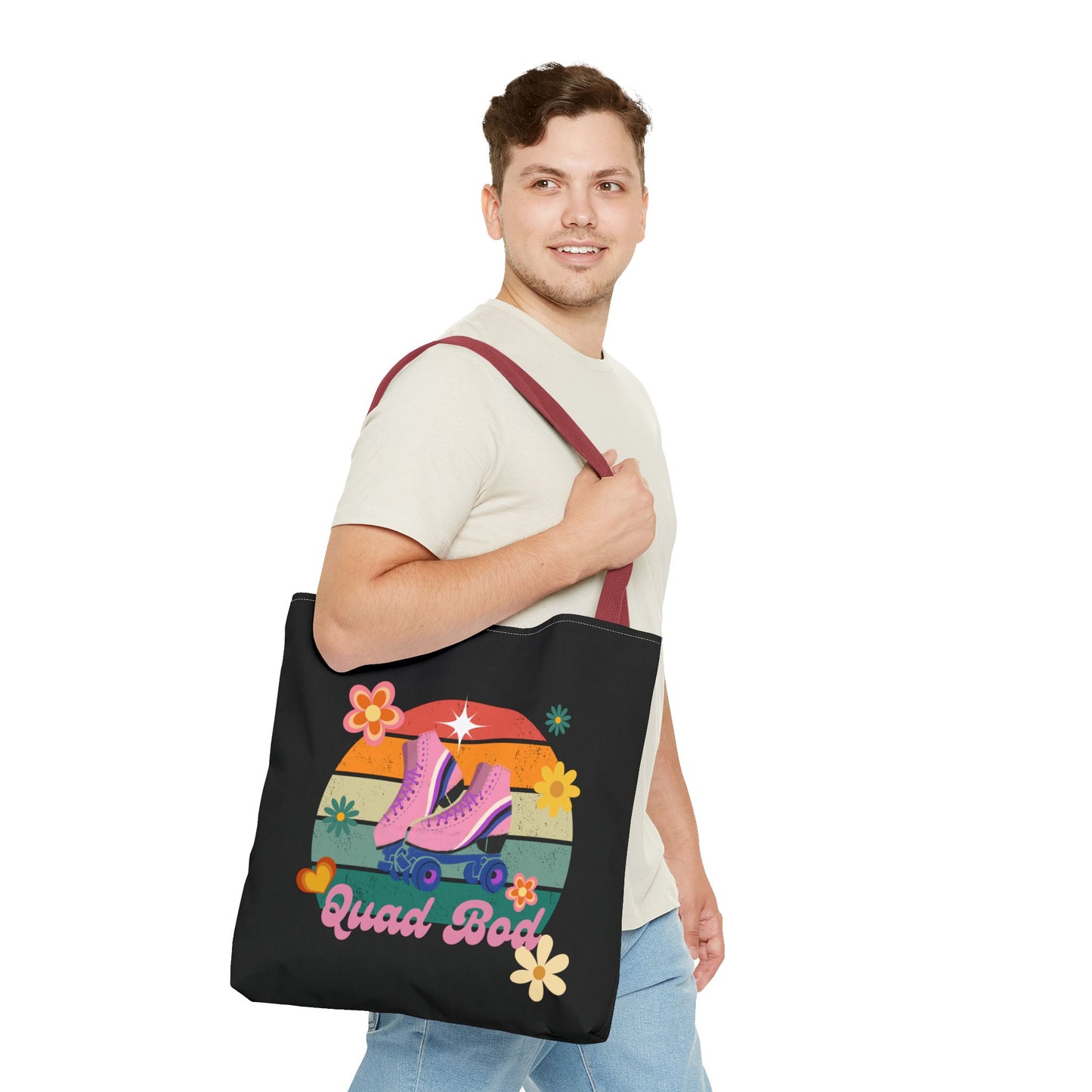 Unisex Retro Vibes Roller Skate Quad Bod Tote Bag