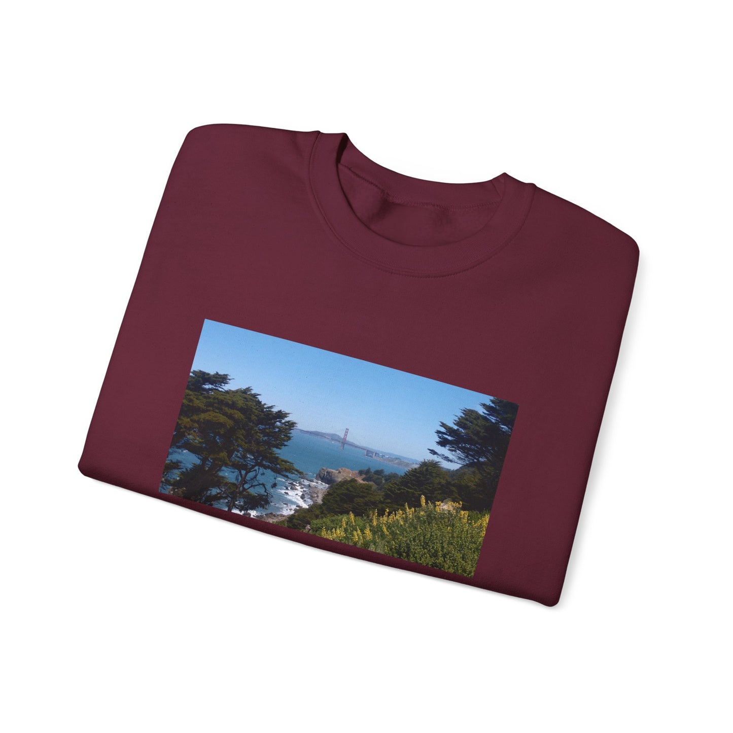 Unisex Travel Sweater, Scenic Lookout, El Camino Del Mar, San Francisco, California, Golden Gate Bridge, Vista, Ocean Views, Beautiful Blue