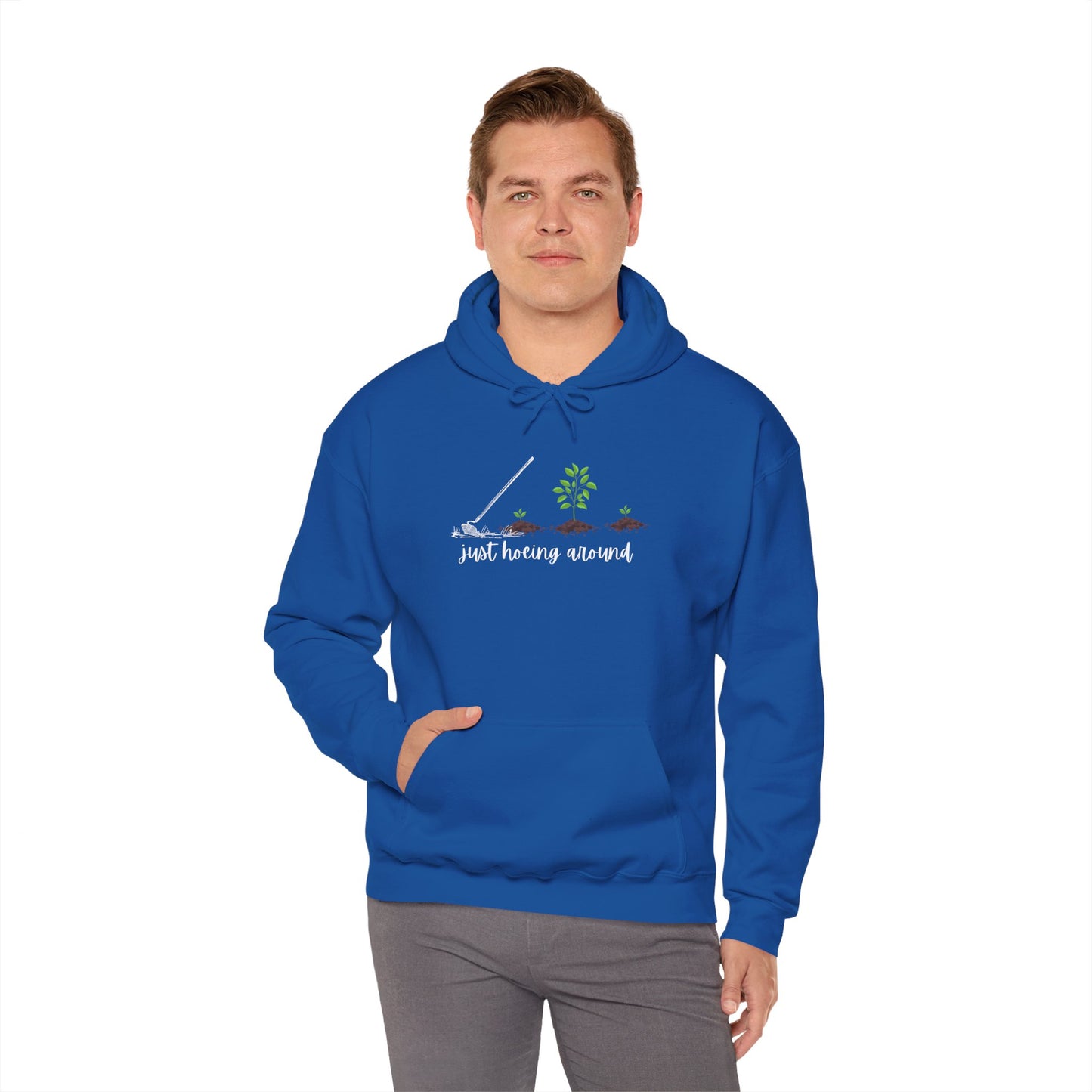 Unisex Heavy Blend™ Just Hoeing Around Gardening Hooded Sweatshirt