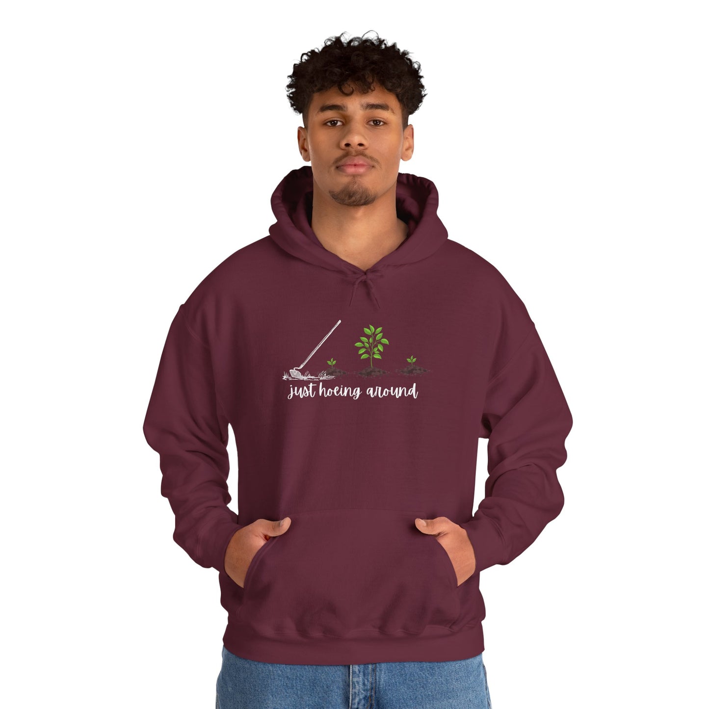 Unisex Heavy Blend™ Just Hoeing Around Gardening Hooded Sweatshirt