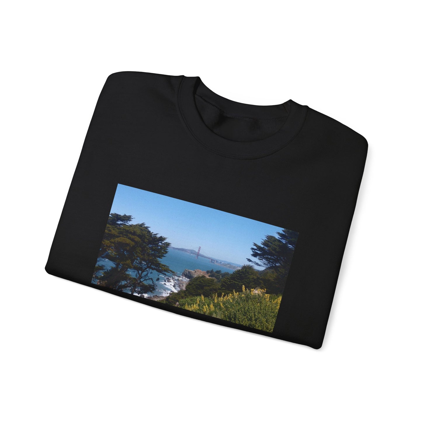 Unisex Travel Sweater, Scenic Lookout, El Camino Del Mar, San Francisco, California, Golden Gate Bridge, Vista, Ocean Views, Beautiful Blue