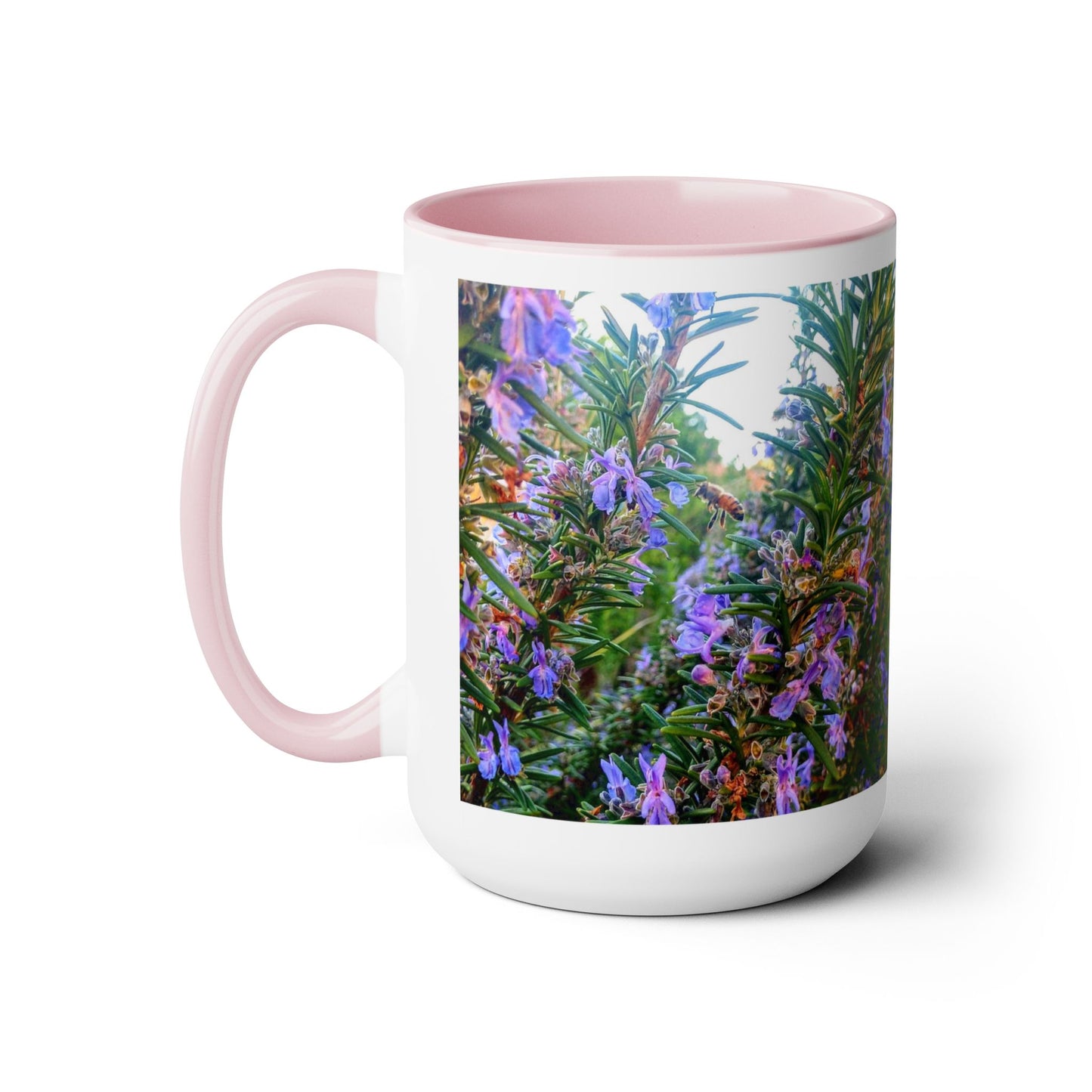 15oz Garden Themed Rosemary and Bee Pollinator Coffee Mug