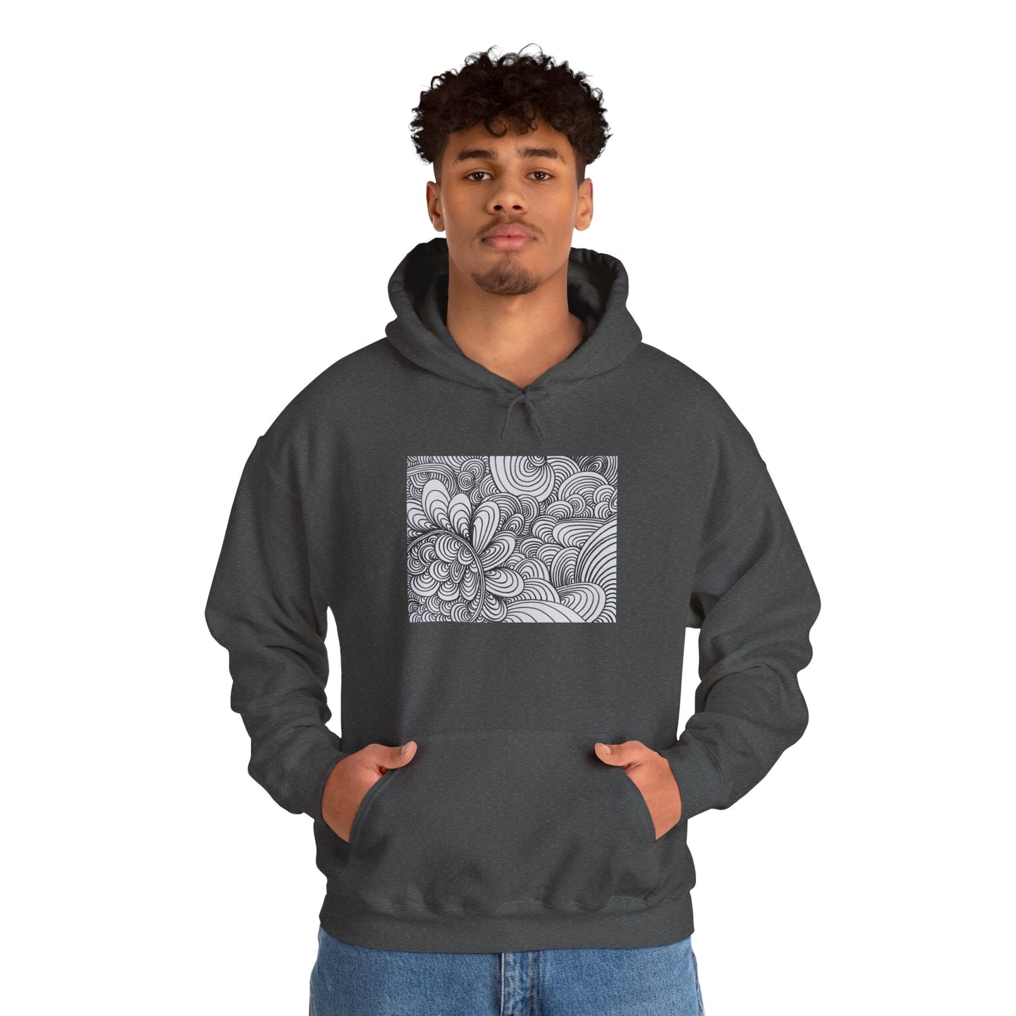 Unisex Heavy Blend™ Original Art Hooded Sweatshirt - Apricots Noir Mirage